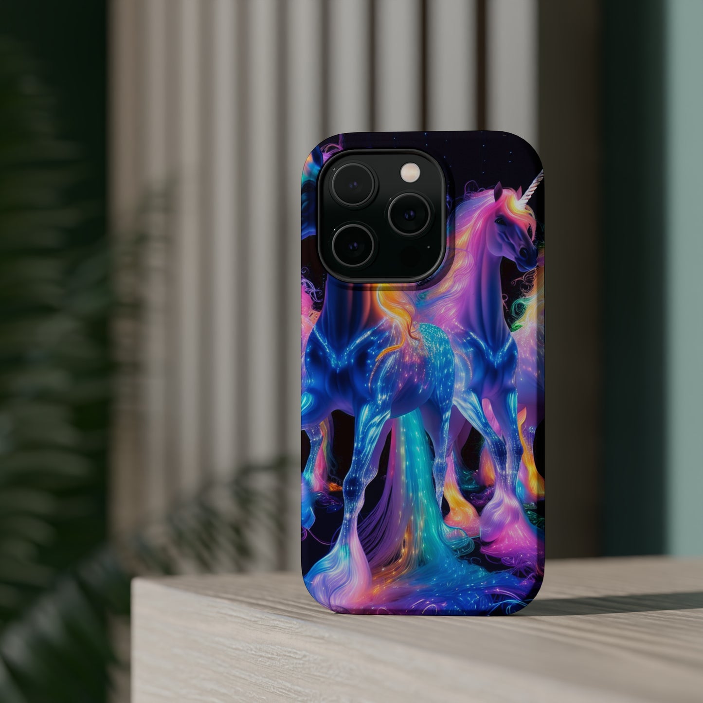 Neon Unicorn Bliss Neon Unicorns Premium Art Magsafe Magnet Tough IPhone 13 14 15 Pro Plus Max and Mini in Matte and Glossy Phone cases