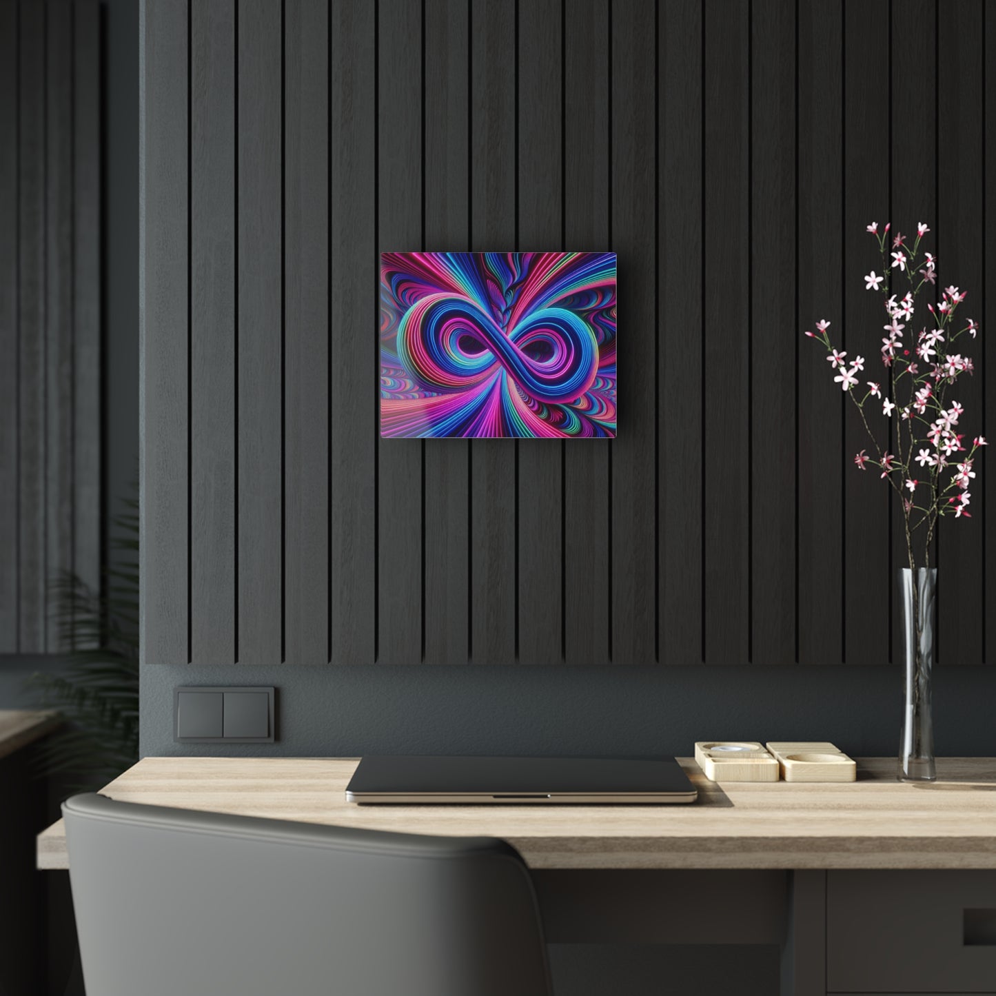 Cosmic Geometrica Splendor. Trippy infity Pattern 1/4" Glossy Acrylic Art