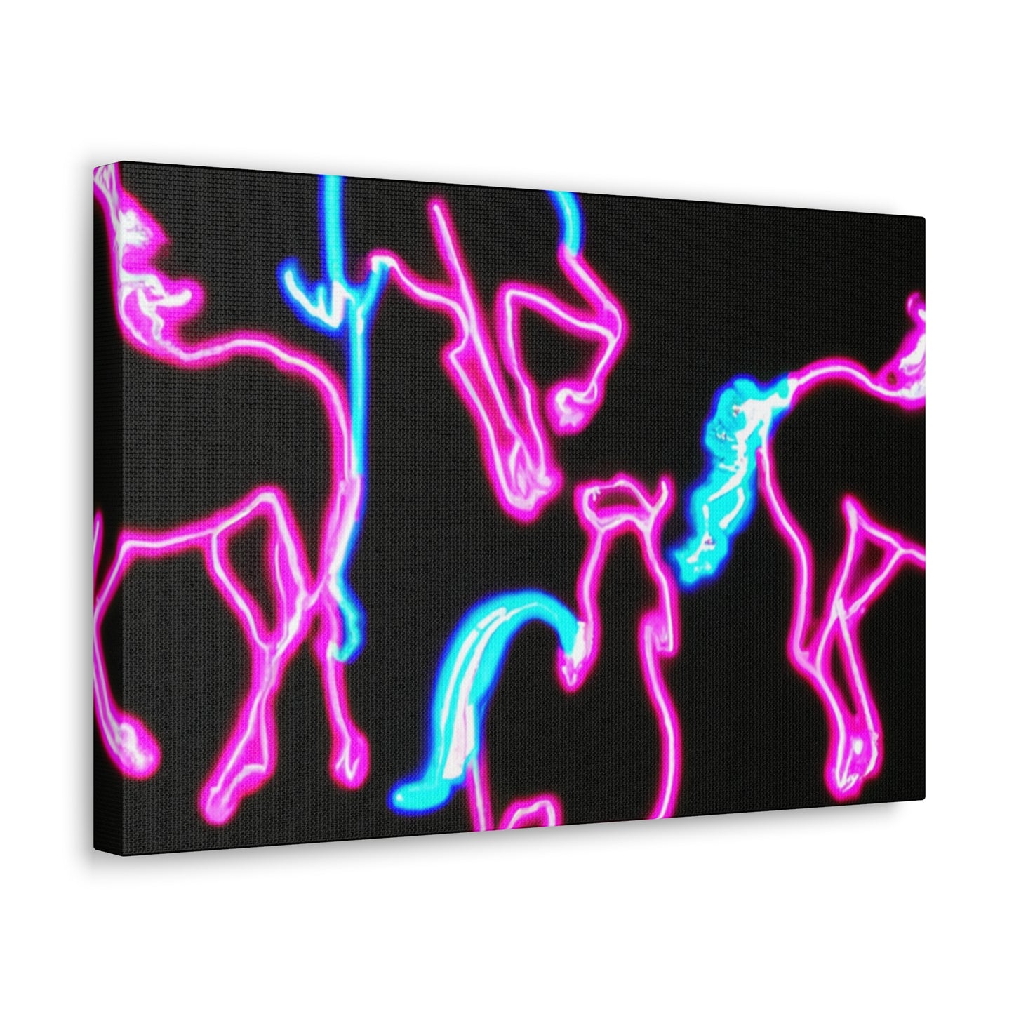 "Enchanted Fluorescence" NEON Unicorns Art Canvas