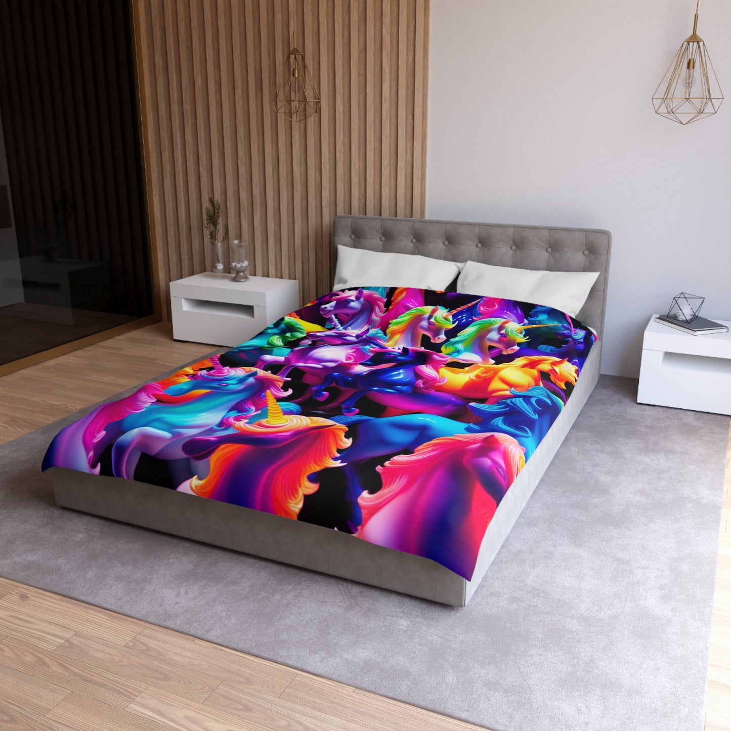 Giovanni da Piacenza - NEON Unicorns Microfiber Duvet Cover