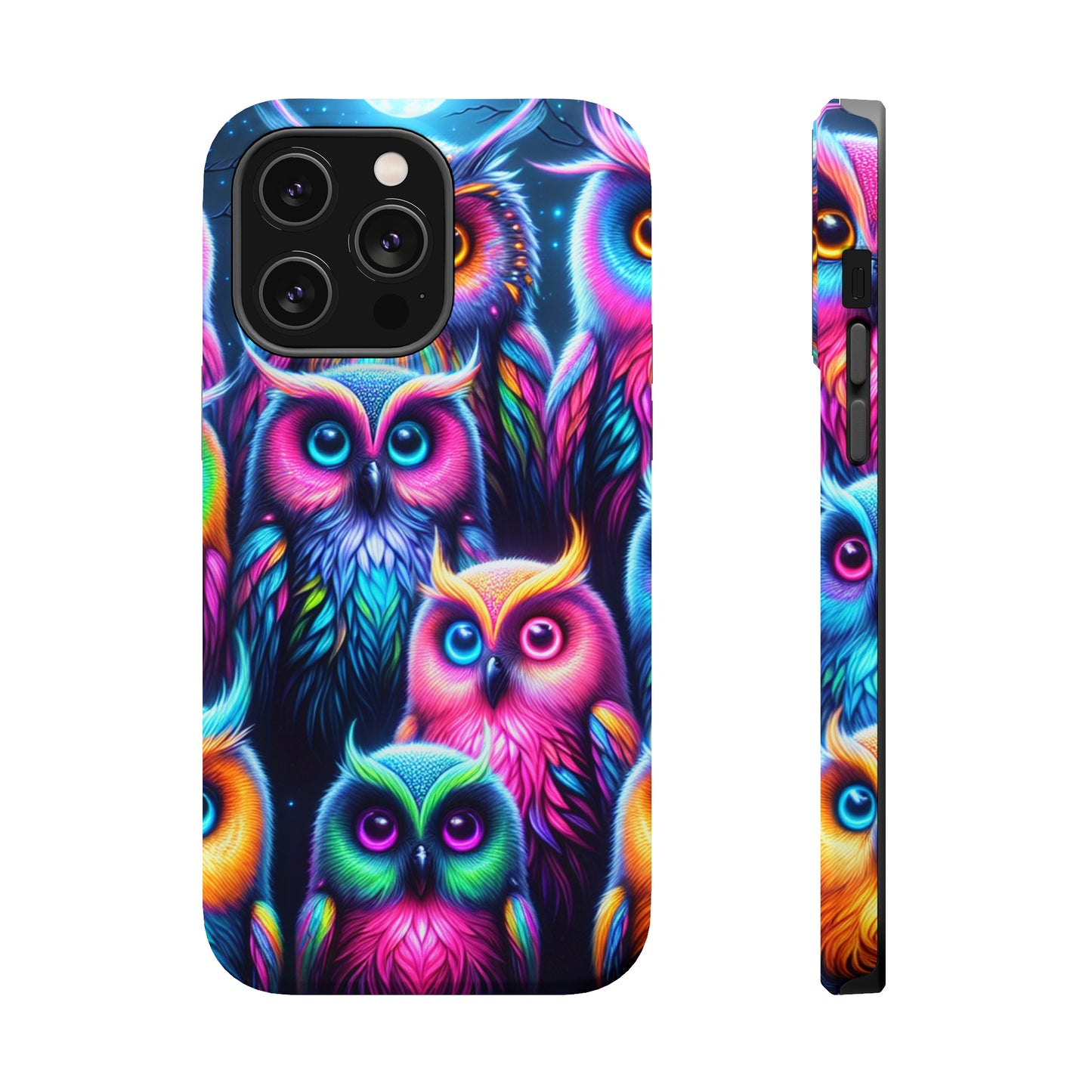 Neon Night Owls Neon Owls Premium Art Magsafe Magnet Tough IPhone 13 14 15 Pro Plus Max and Mini in Matte and Glossy Phone cases