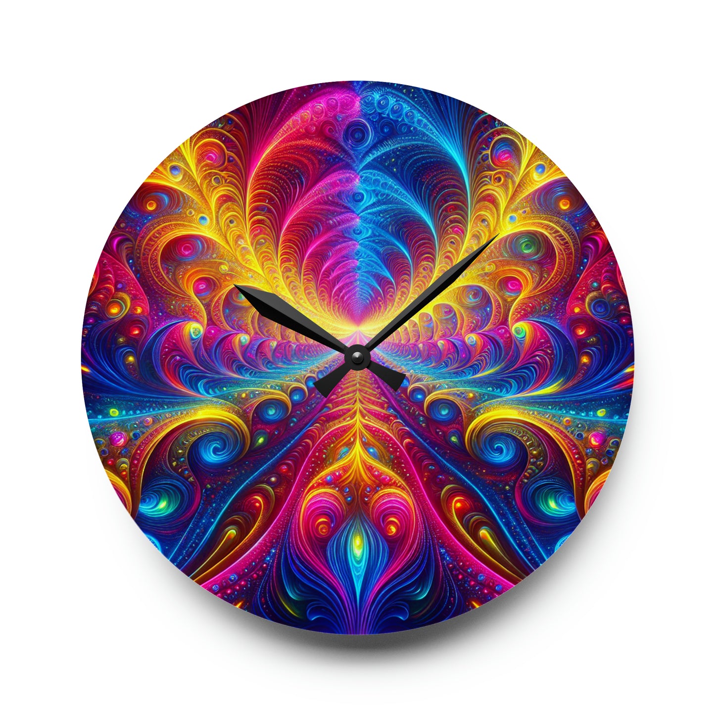 Vibin' Neon Infinity. Infinity Patterns Art Acrylic Clock