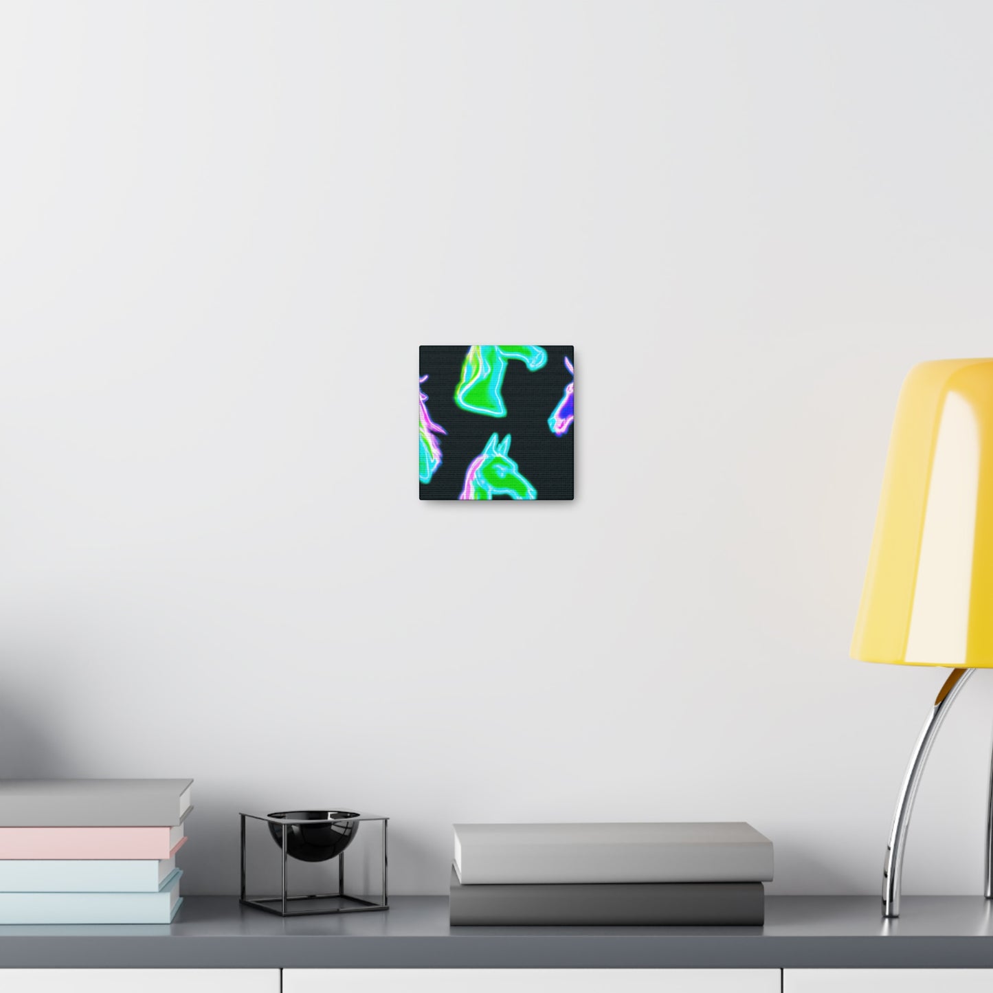 Vivid Nocturnal Unicorns. NEON Unicorns Art Canvas