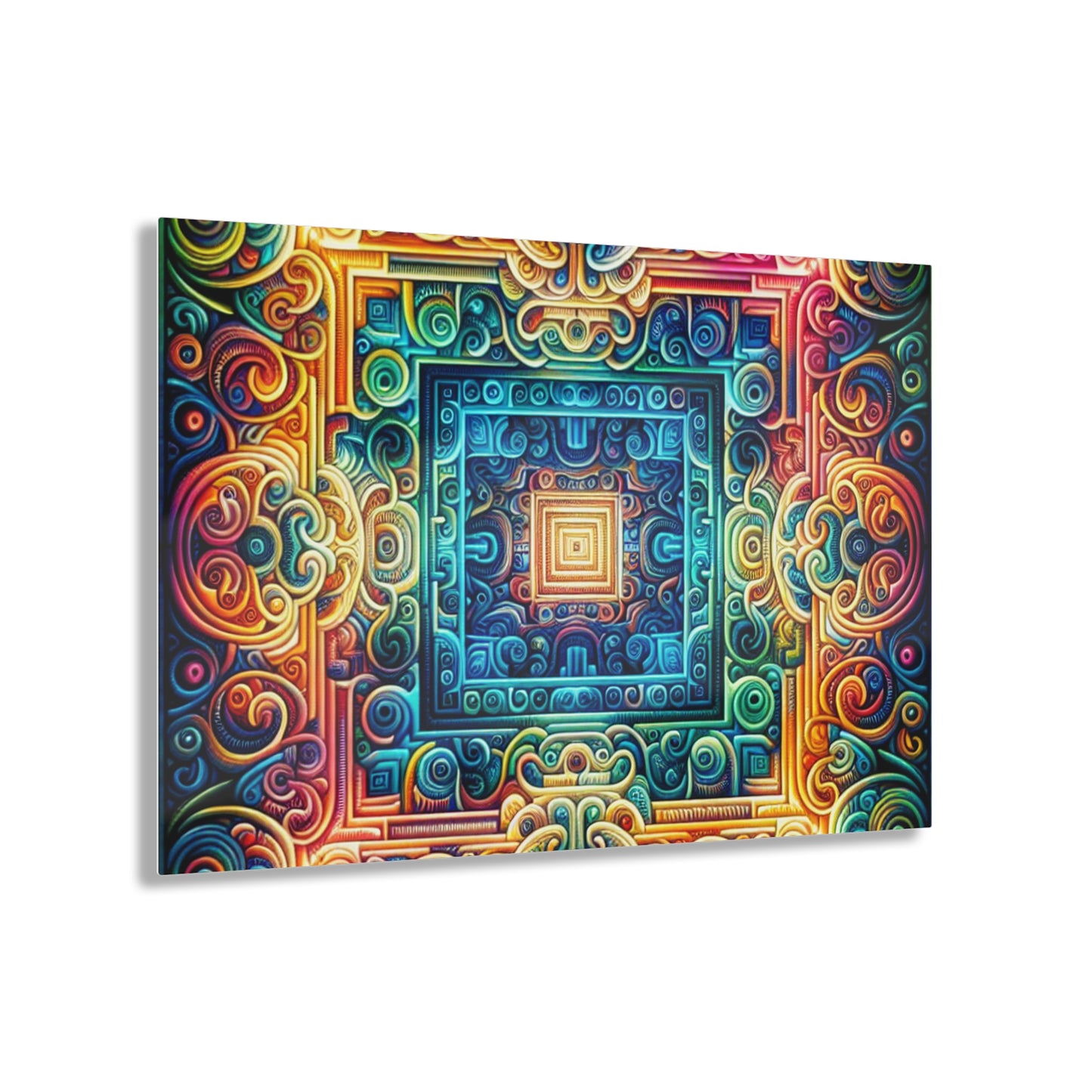 Neon Infinity Dreamscape. Trippy infity Pattern 1/4" Glossy Acrylic Art