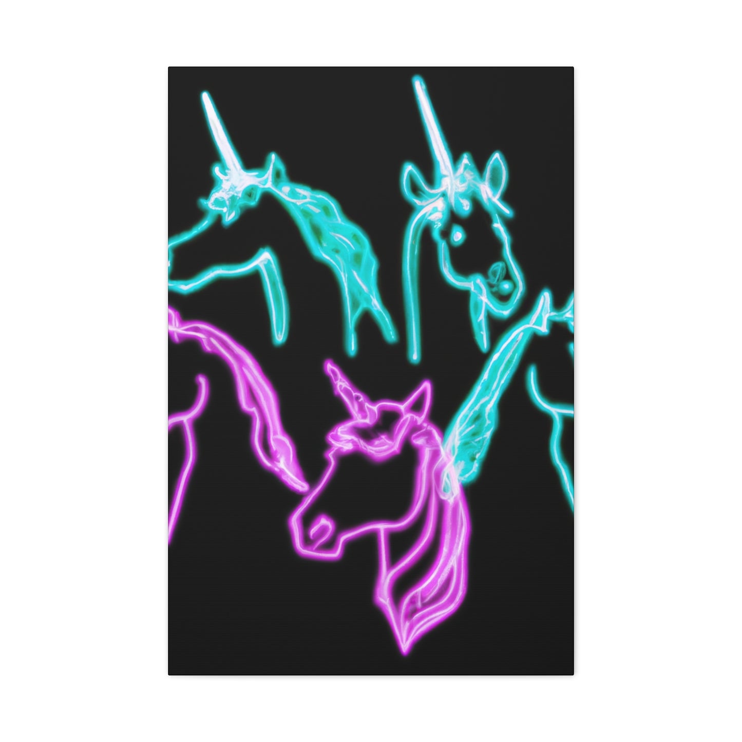 'Neon Unicorn Pod' NEON Unicorns Art Canvas