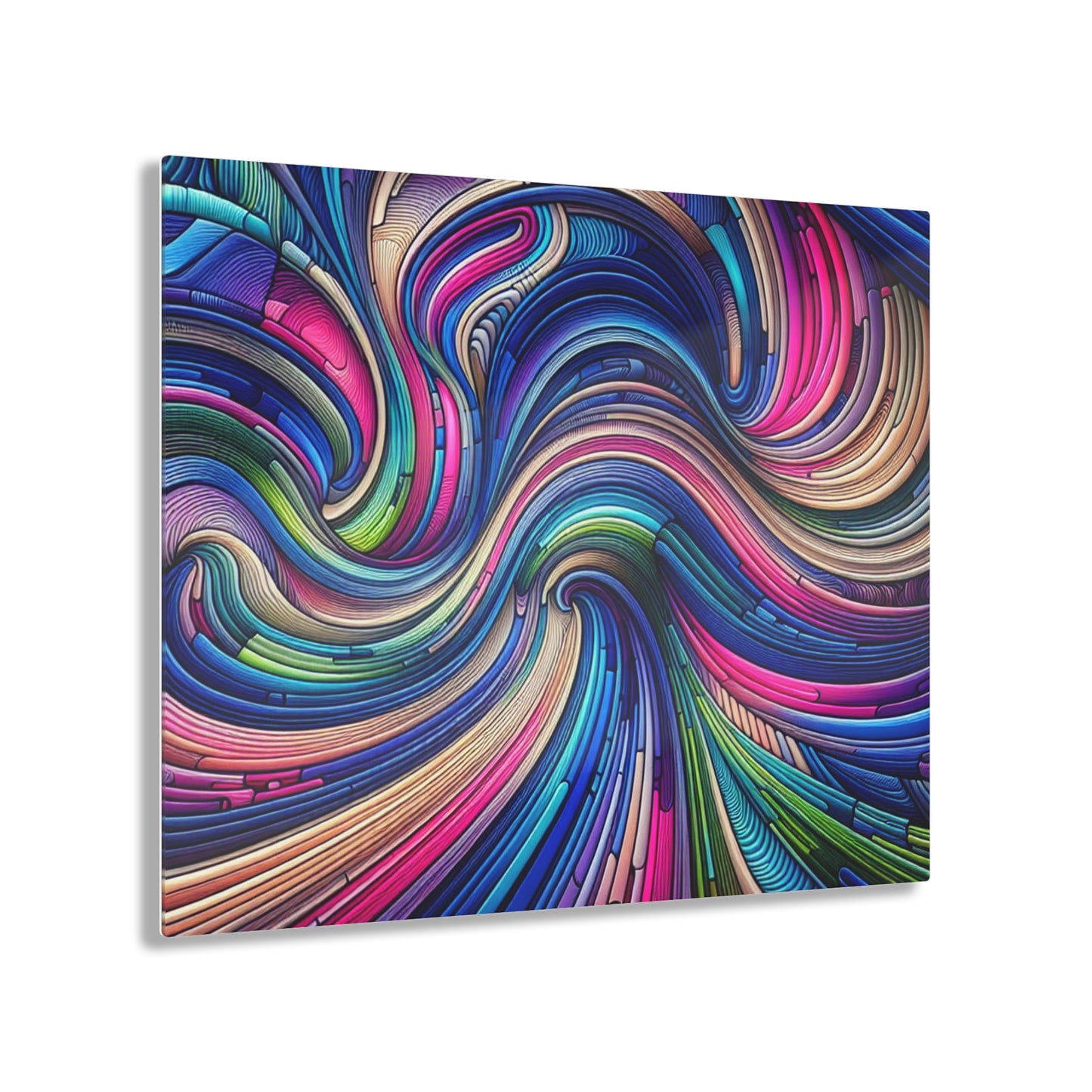 "Infinite Parallax of Neon Hues" Trippy infinity Pattern 1/4" Glossy Acrylic Art