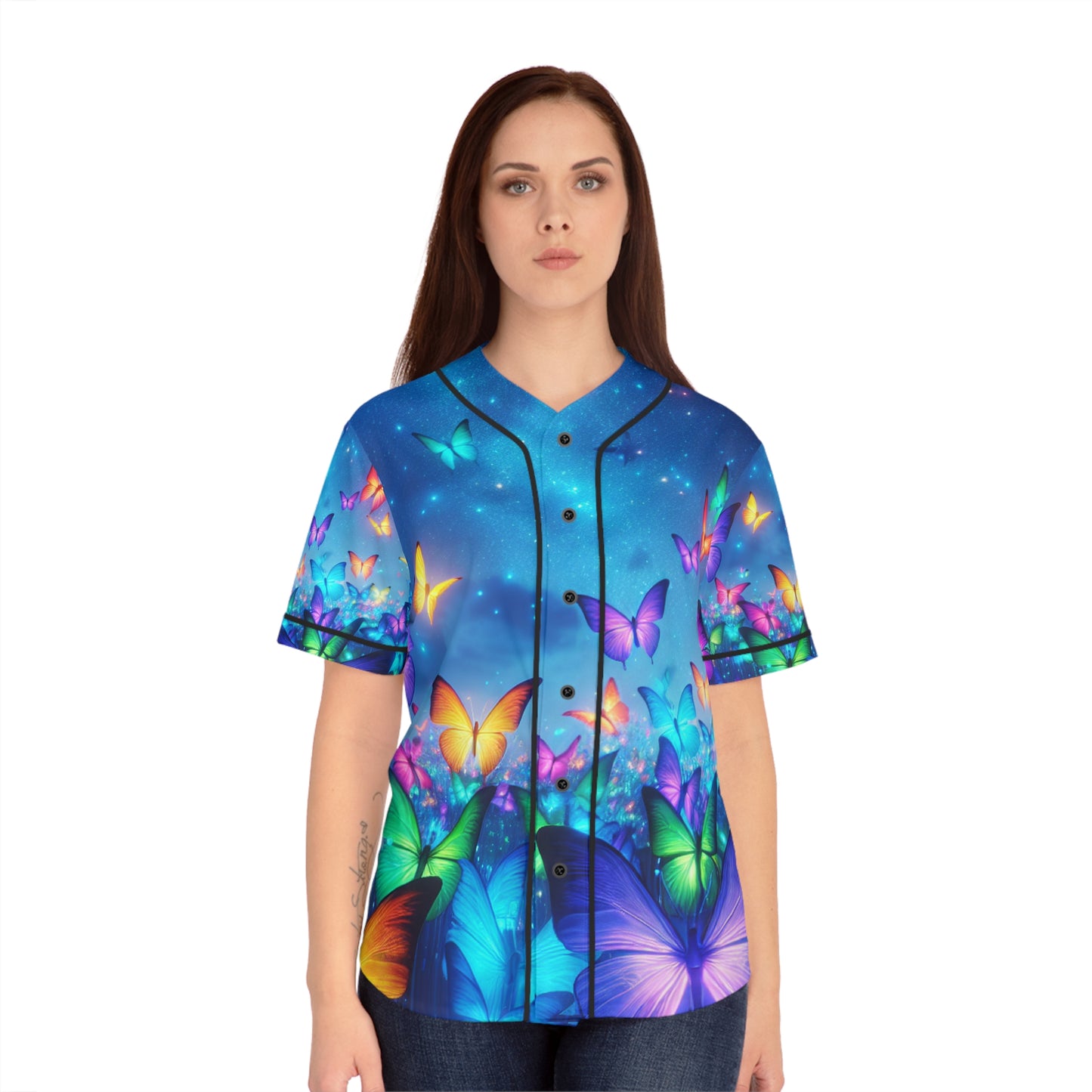 "Electric Butterflies" Neon Butterflies Womans Jersey