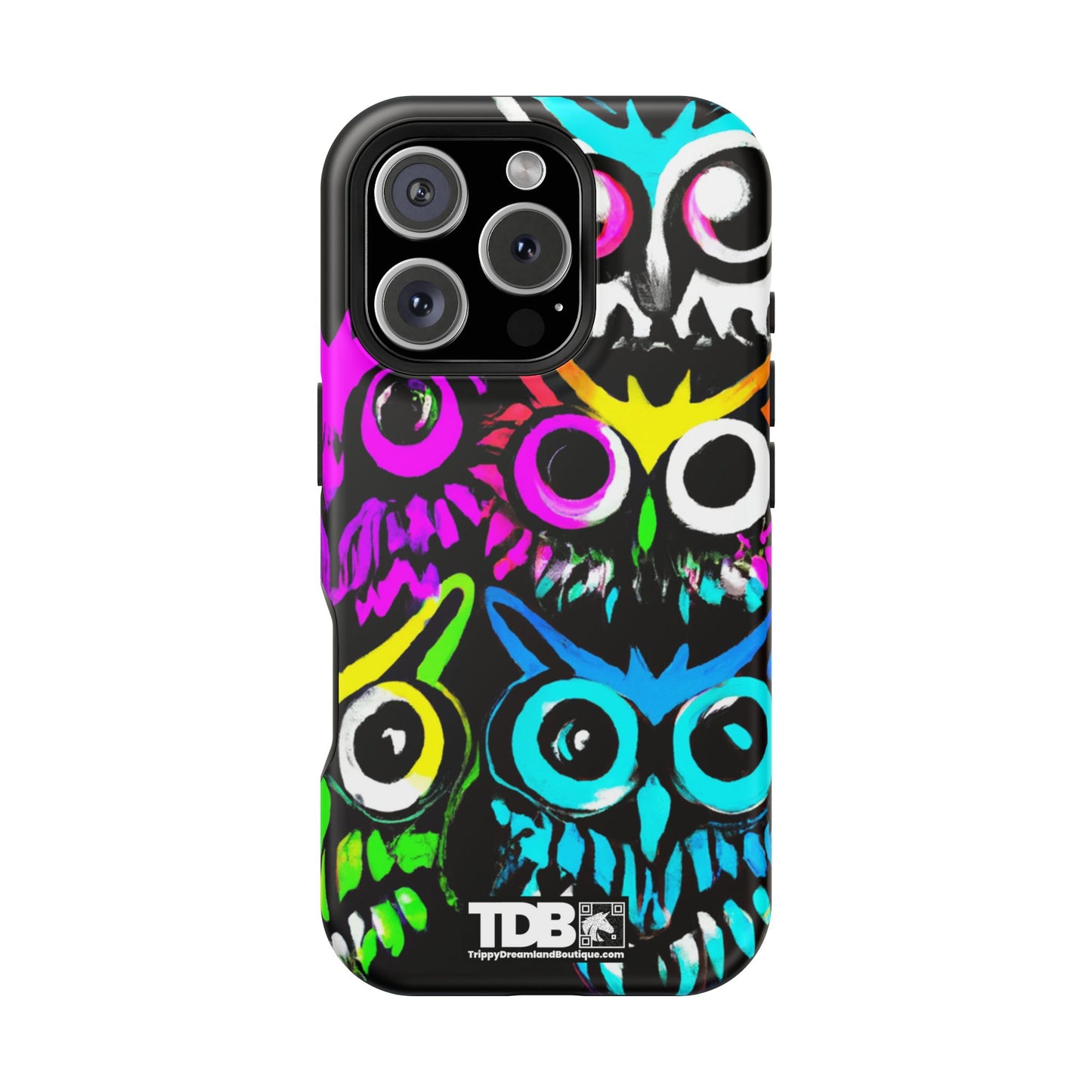 TDB iPhone Magnetic Tough Case - Psychedelic Rave Owl Design