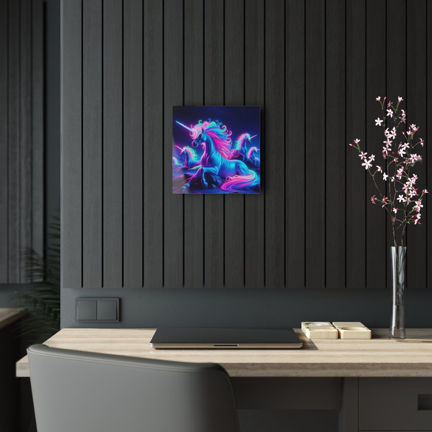 "Rainbow Mania" NEON Unocrons Art 1/4" Glossy Acrylic Art