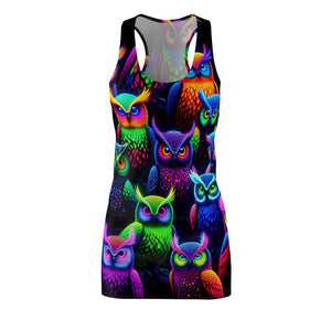 Neon Night Owls. Neon Owls Racerback Dress
