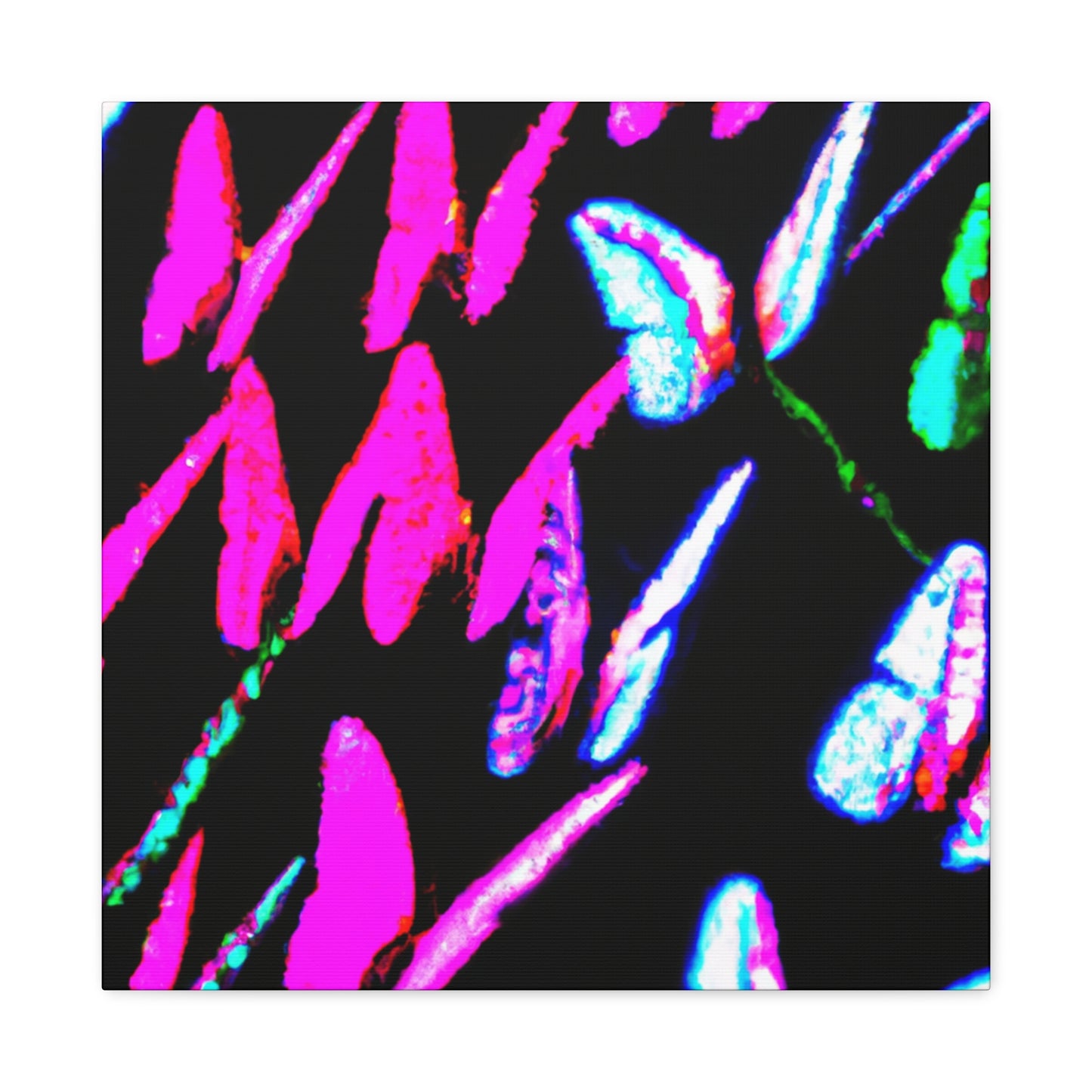 "Neon-Butterfly Prism" Neon Butterflies Art Canvas