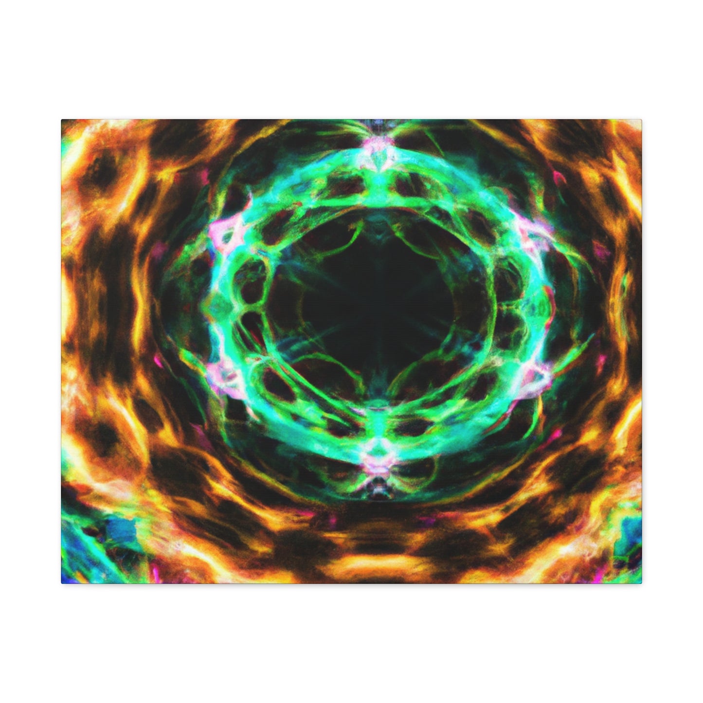 Galactic Neon Hyperspace Splatter. Trippy Infinity Patterns Art Canvas