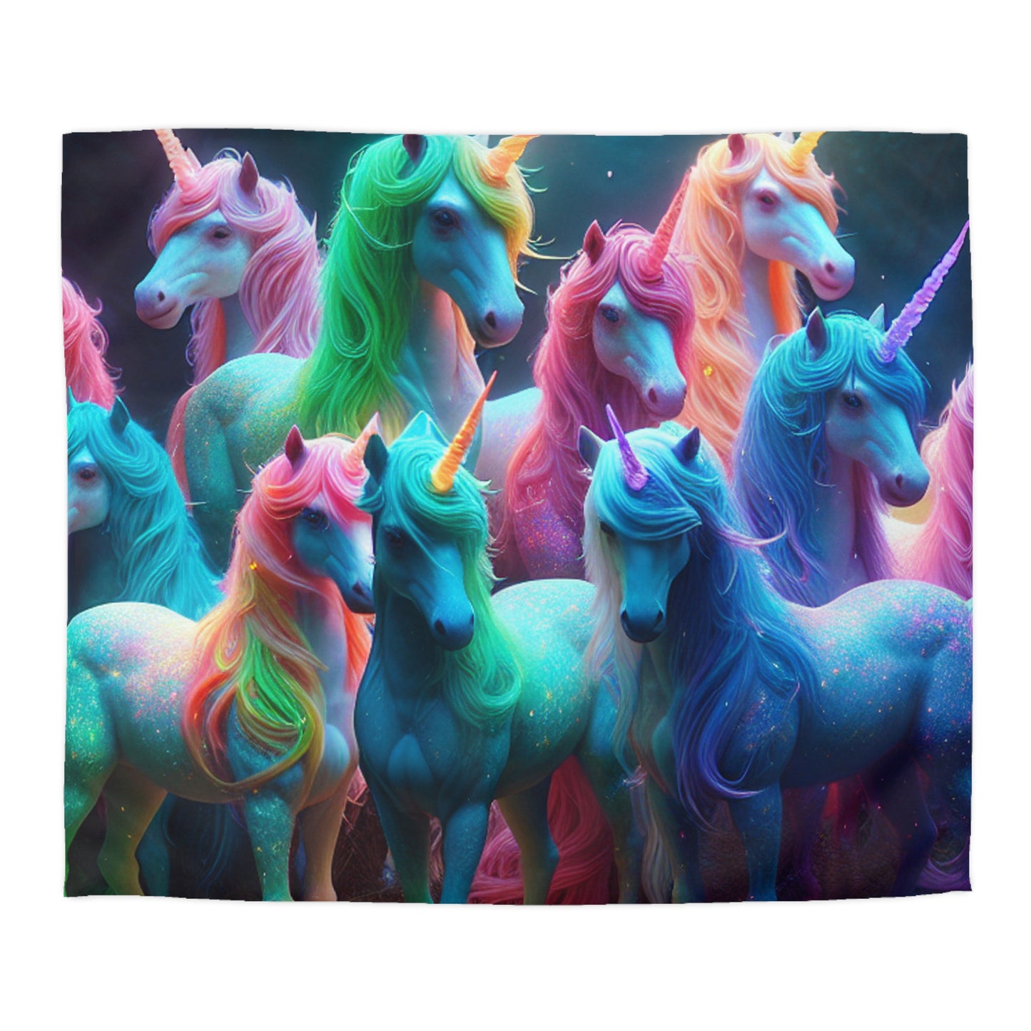 Giovanni da Guido - NEON Unicorns Microfiber Duvet Cover