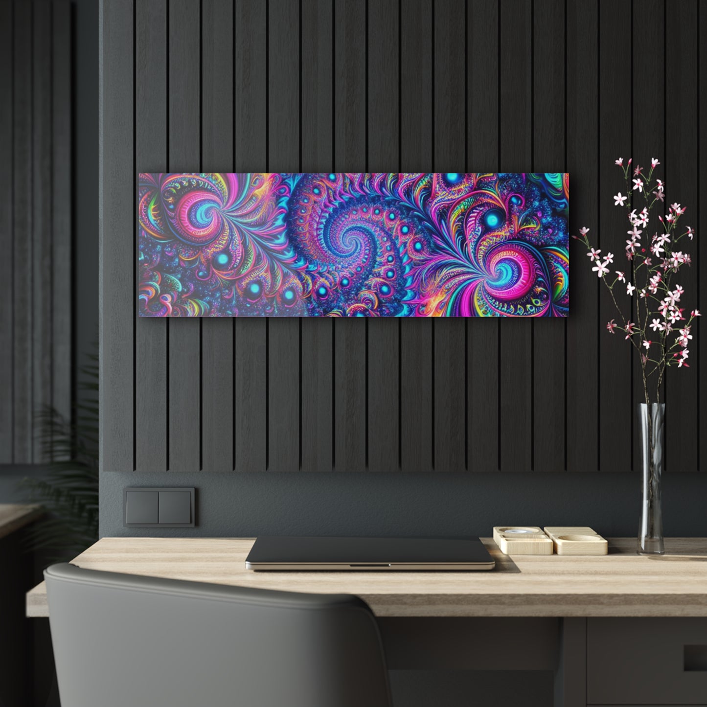 "Psychedelic Spacetime Dance" Trippy infity Pattern 1/4" Glossy Acrylic Art