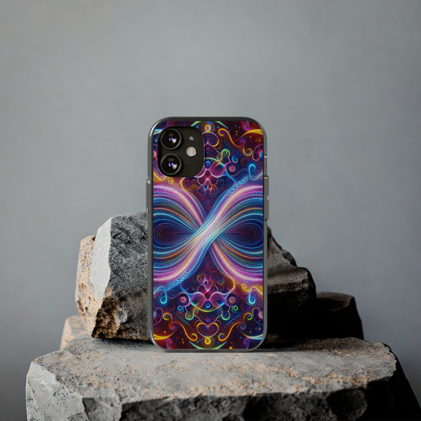 "Neon Infinity Bliss" Infinity Patterns Art Polycarbonate Phone Case