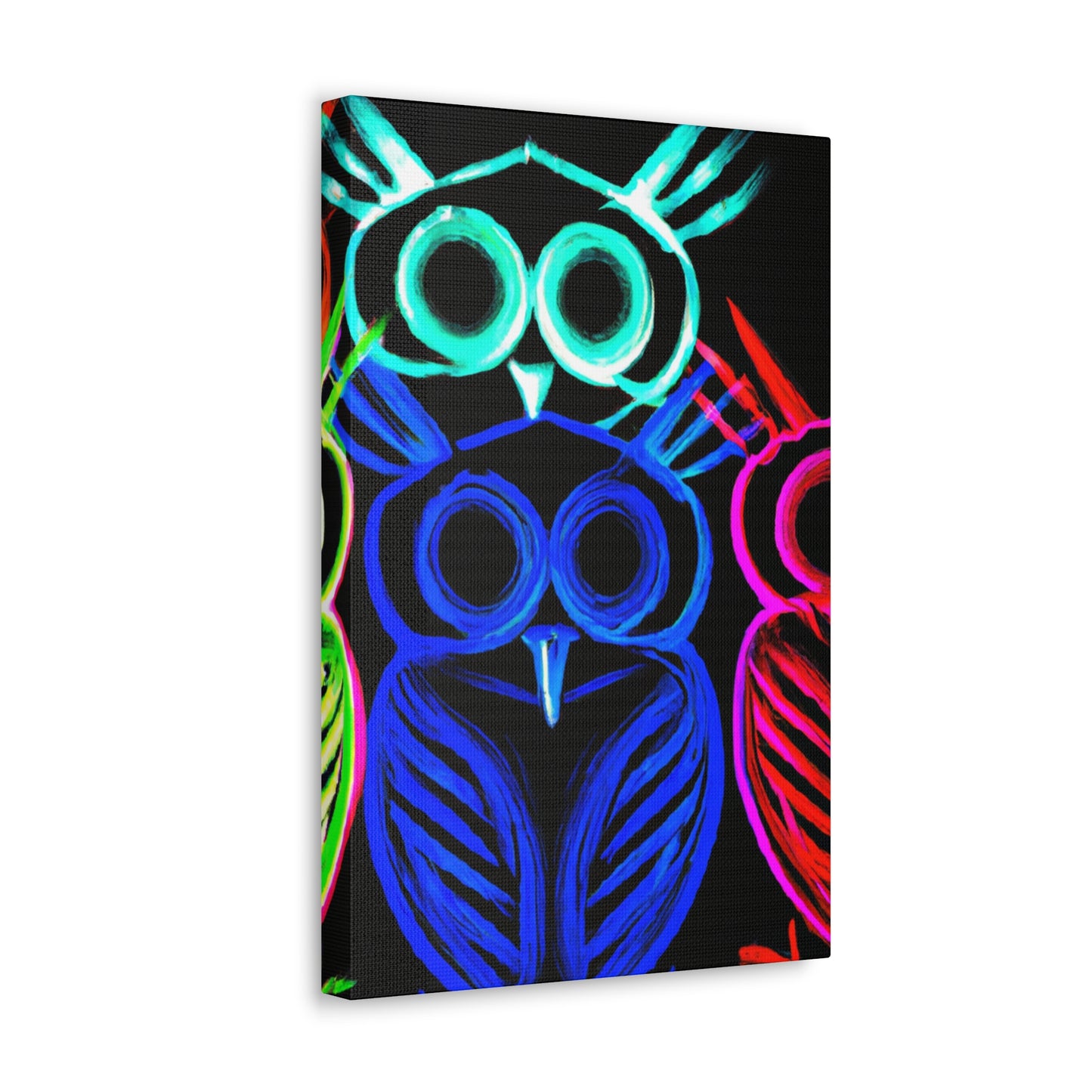 Neon Night Owls. NEON Owls Art Canvas