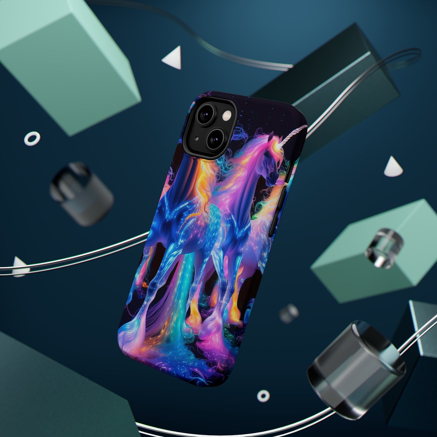 Neon Unicorn Bliss Neon Unicorns Premium Art Magsafe Magnet Tough IPhone 13 14 15 Pro Plus Max and Mini in Matte and Glossy Phone cases