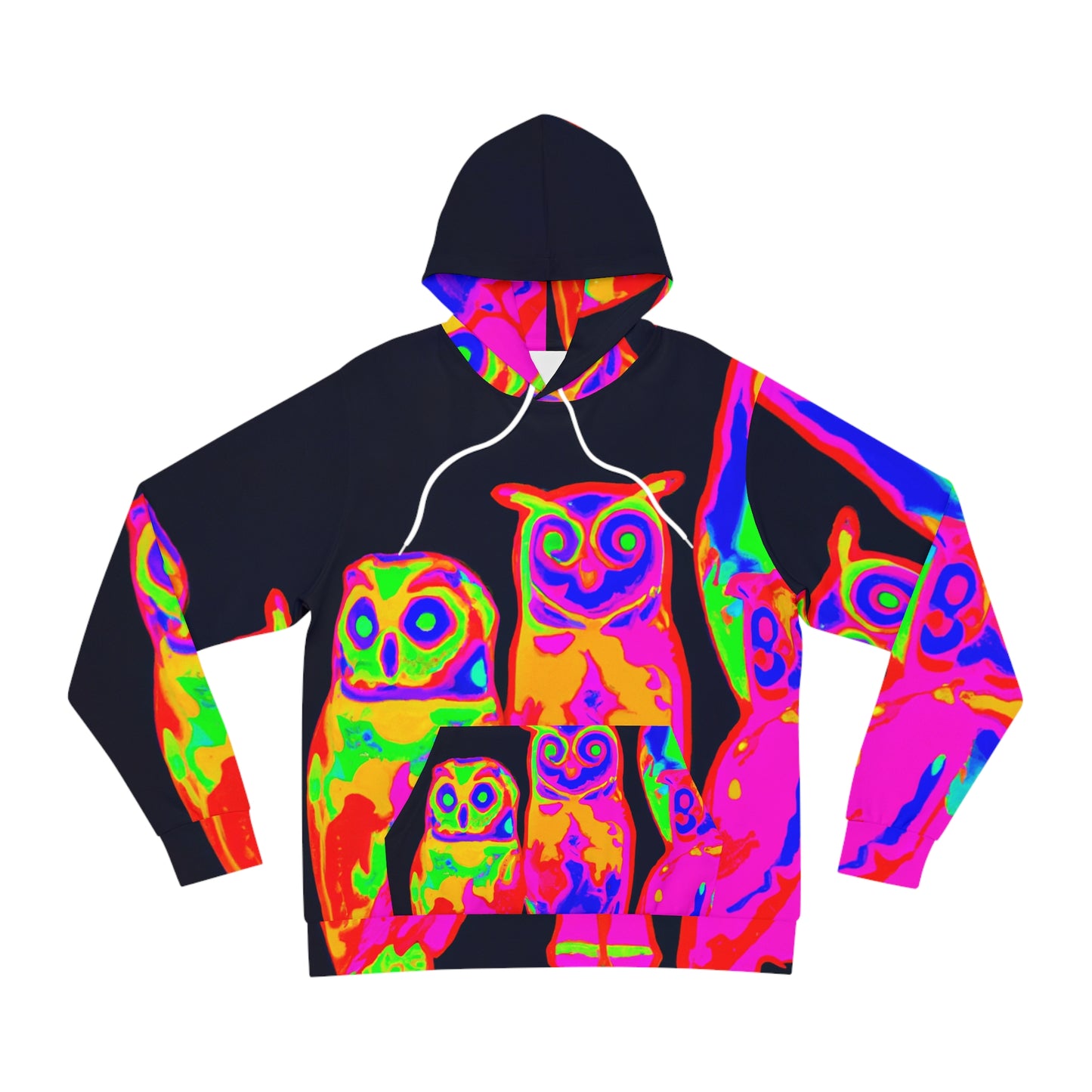 Neon Nighthoots. - NEON Owls AOP Hoodie