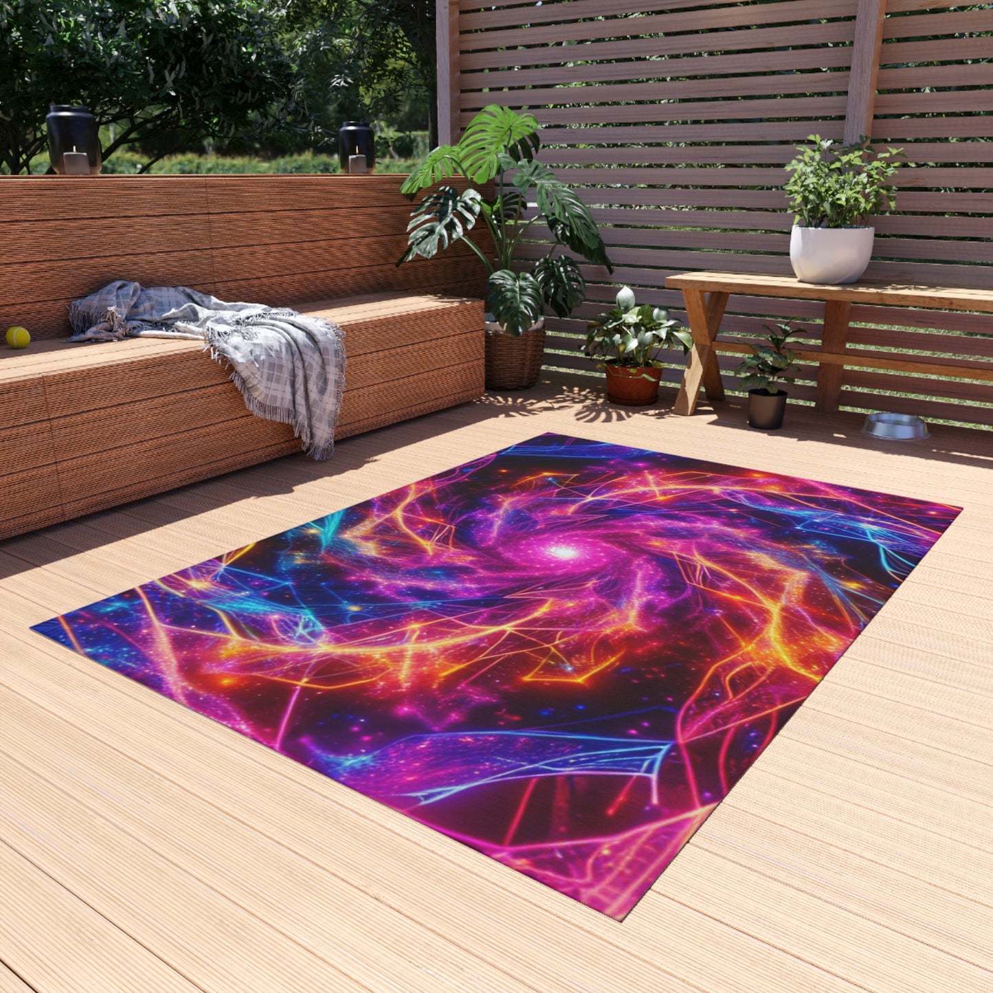 Neon Infinity Fantasia. Infinity Patterns Outdoor Rug