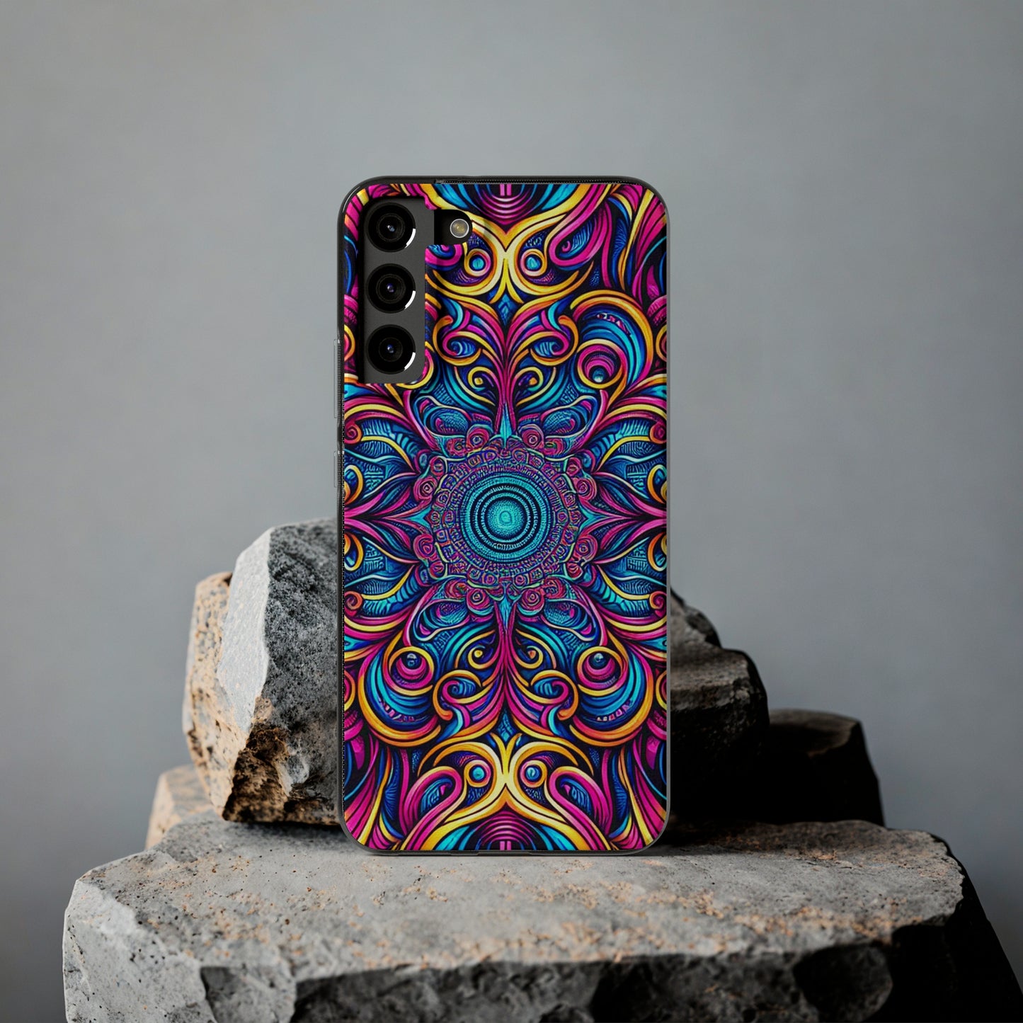 "Fantasia of Fluorescence" Infinity Patterns Art Polycarbonate Phone Case Samsung Galaxy s21 s22 Google Pixel 6 Iphone 11 12 13 14 Pro Max Mini Plus