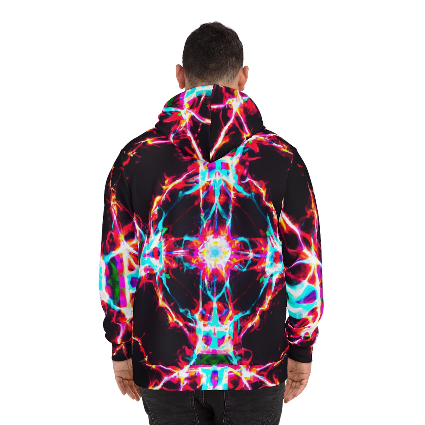 "Neon Infinity Fractal Symphony" -Trippy Infinity Patterns AOP Hoodie
