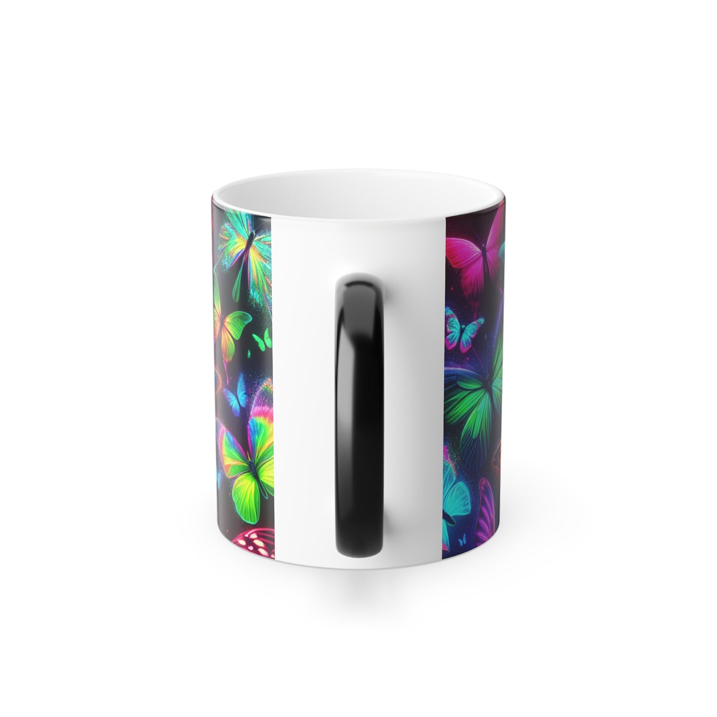 Luminous Neon Flutterfly! Neon Butterflies 11oz Color Morphing Mug