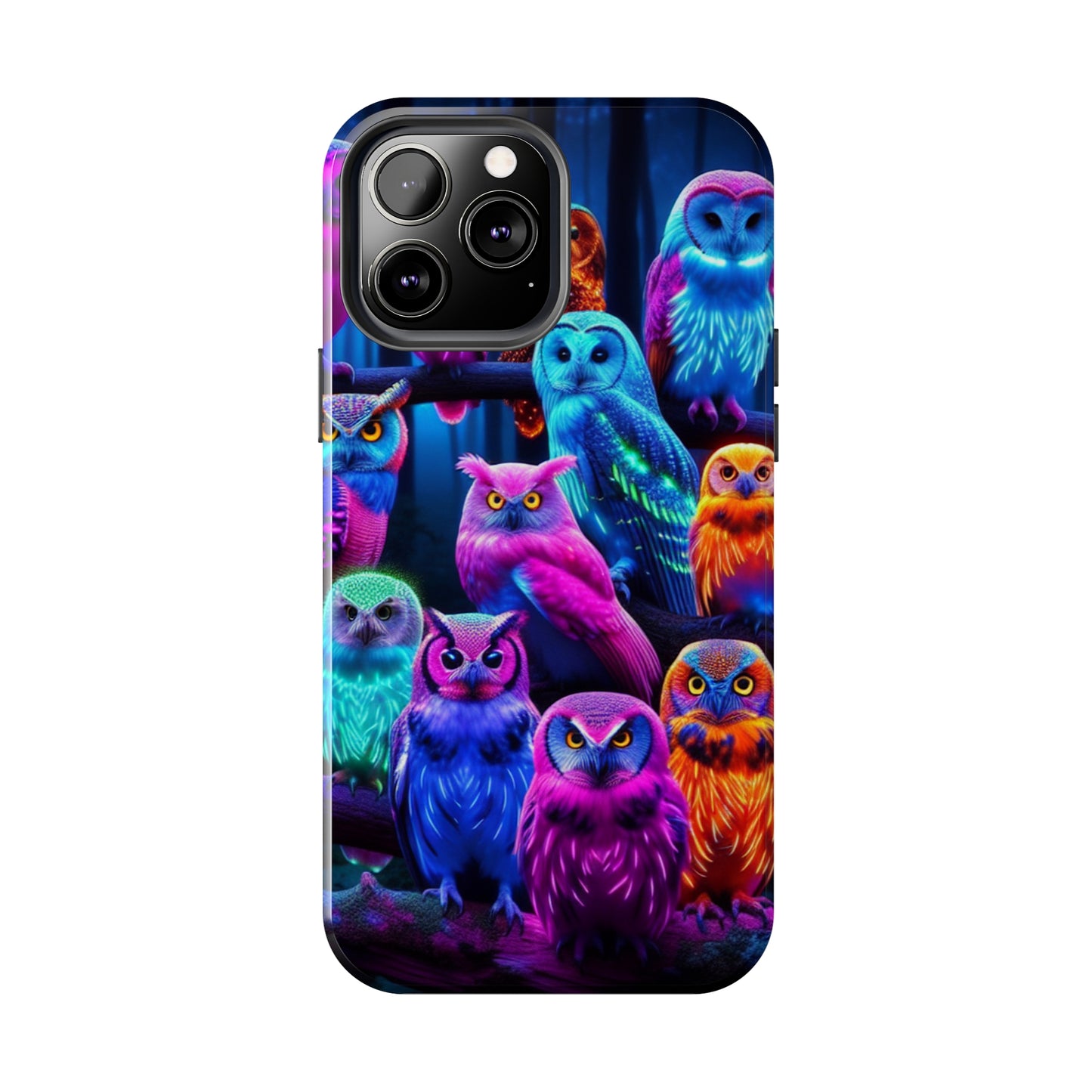 Neon Party of Owls NEON Owls Phone Case Iphone 7 8 9 10 11 12 13 14 Pro Max Mini Plus XR XS SE