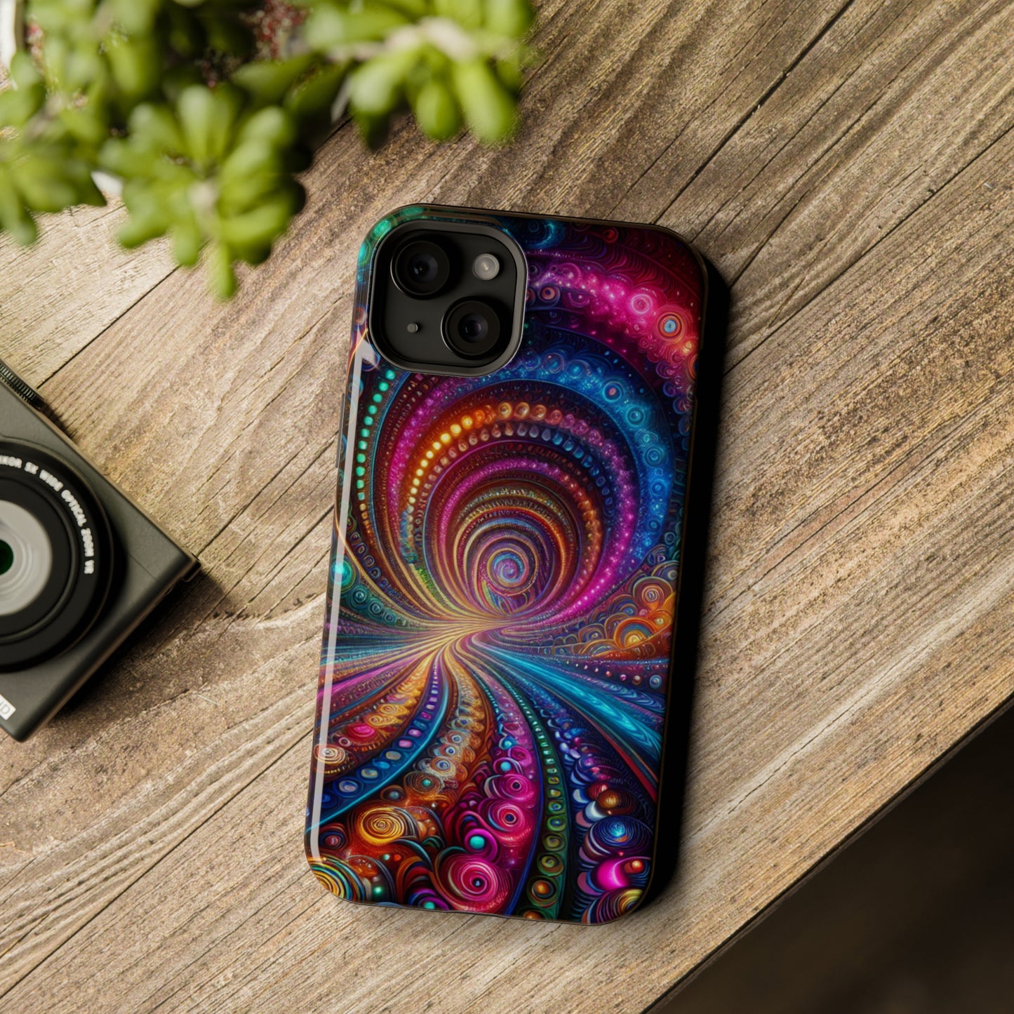 Neon Eternal Infinity Oasis. Neon Trippy Infinity Patterns Premium Art Magsafe Magnet Tough IPhone 13 14 15 Pro Plus Max and Mini in Matte and Glossy Phone cases