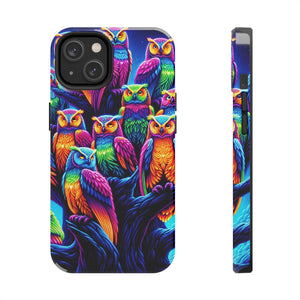 Neon Nocturne. NEON Owls Tough Phone Case
