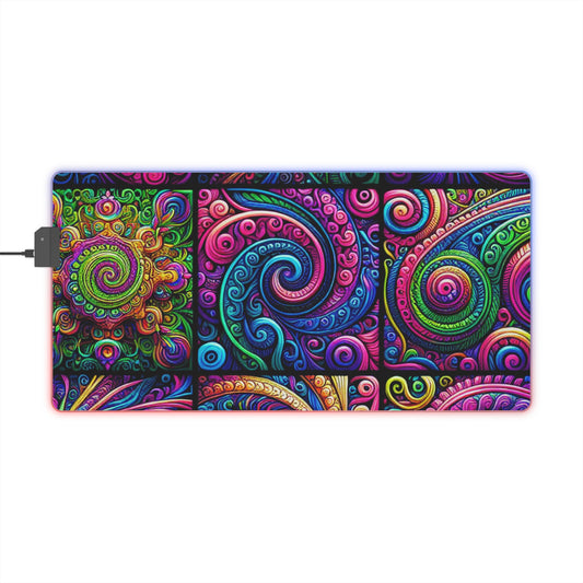 Neon Infinitude. NEON Infinity Patterns Art LED Mousepad