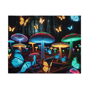 Neon Butterflydreamscape - Neon Butterflies and Mushrooms Puzzle 30, 110, 252, and 1000 Pieces