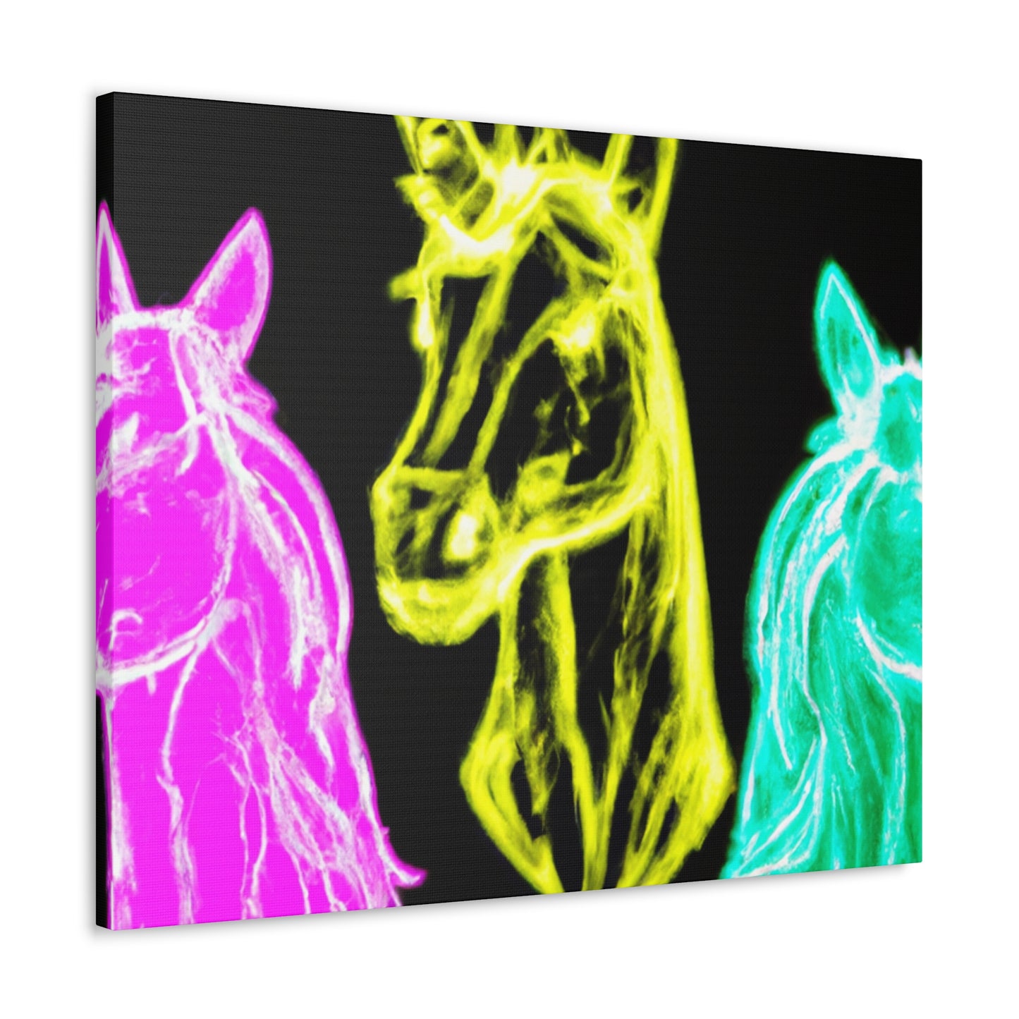 "Neon Unicorn Glow" NEON Unicorns Art Canvas