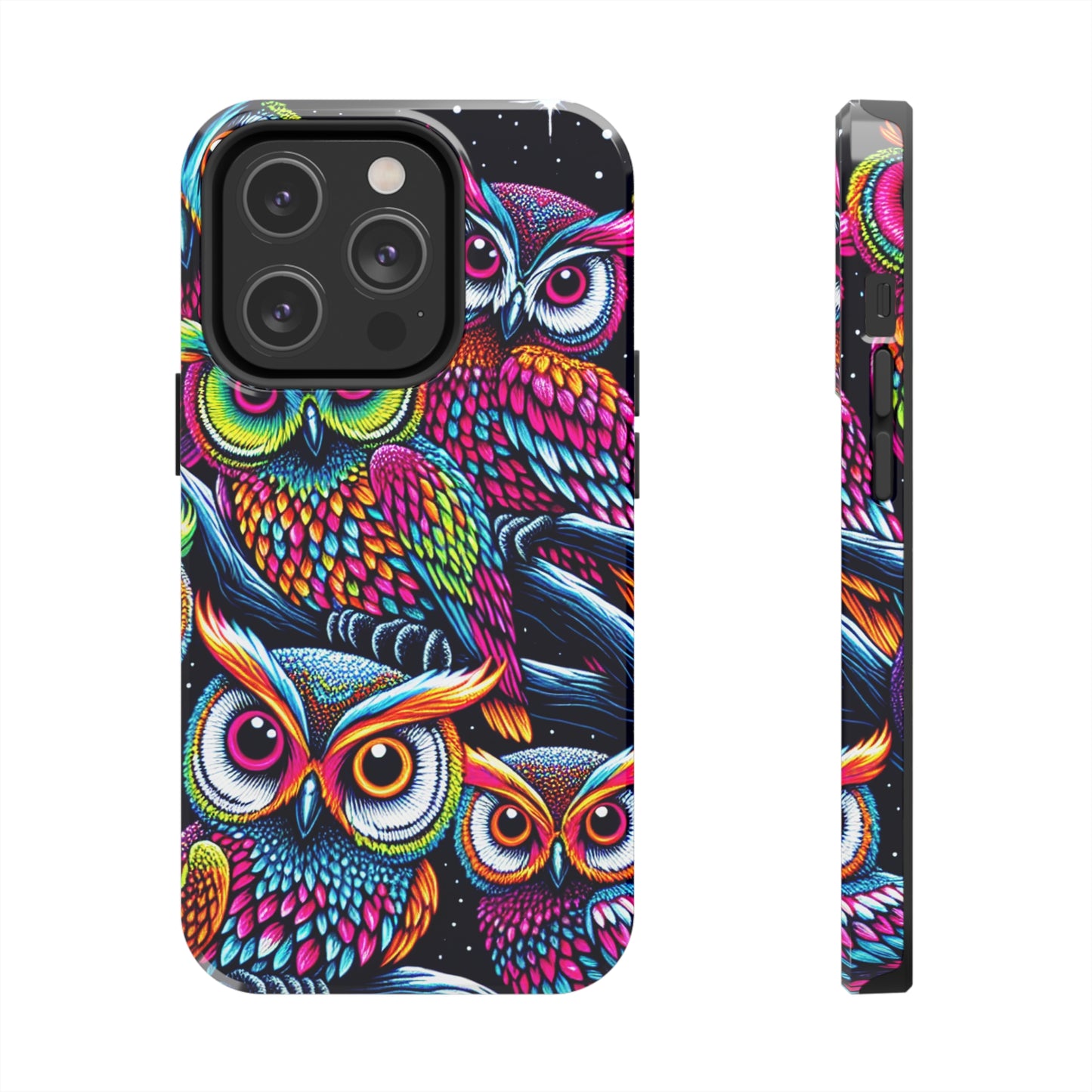 "Neon Nocturne" NEON Owls Tough Phone Case