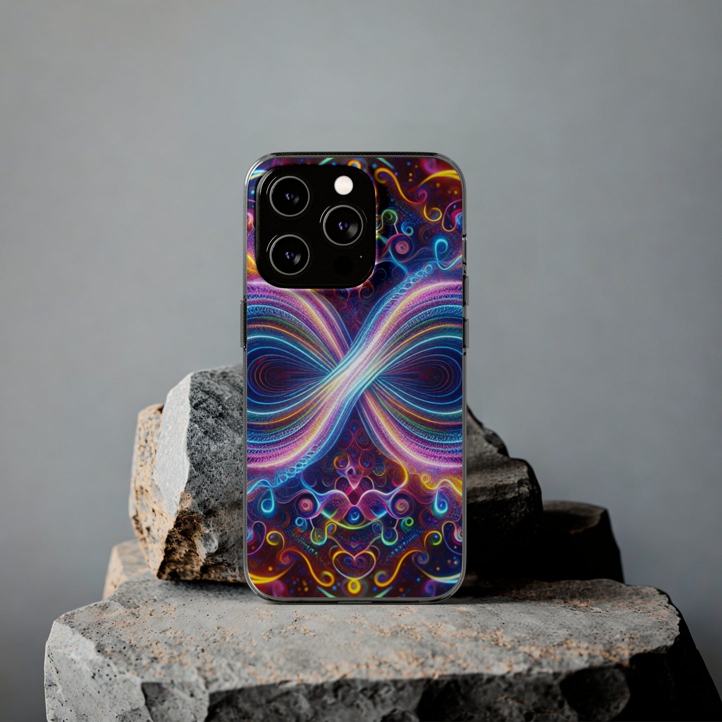 "Neon Infinity Bliss" Infinity Patterns Art Polycarbonate Phone Case