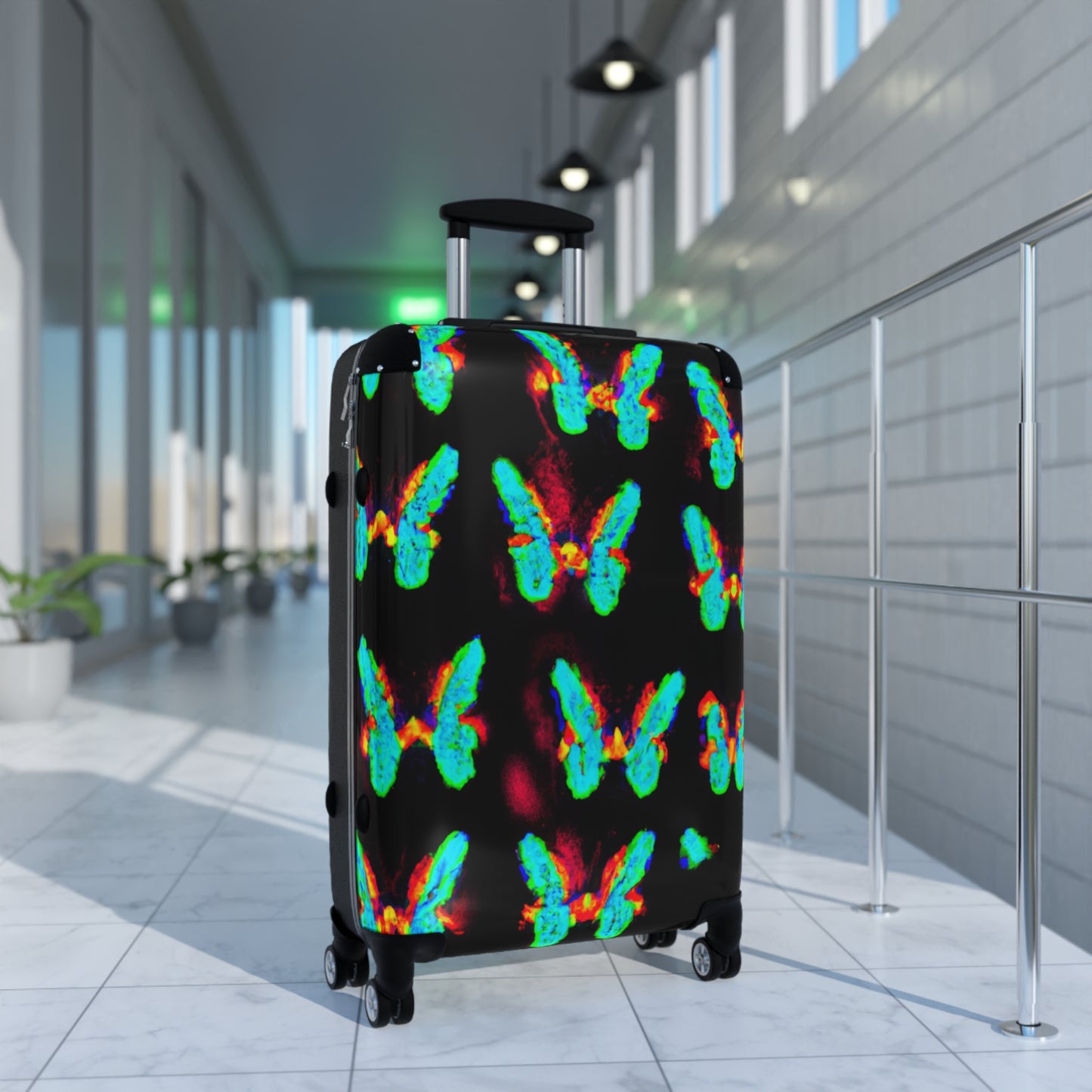 Electric Rainbow Butterflies. - Neon Butterflies Suitcase