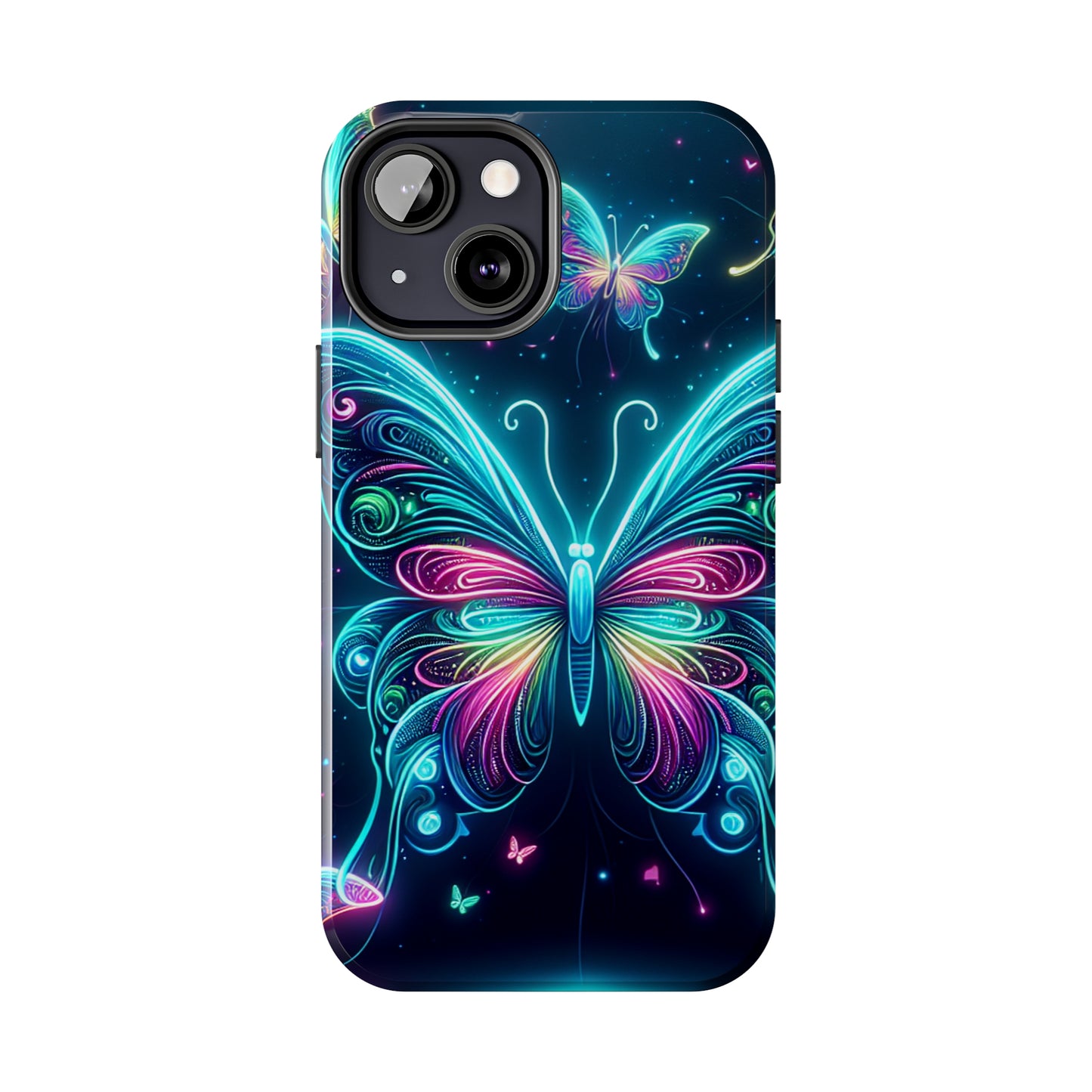"Neon Butterfly Glo-Rama" NEON Butterflies Tough Phone Case Iphone 6 7 8 9 10 11 12 13 14 SE X XR XS Pro Max Mini Plus