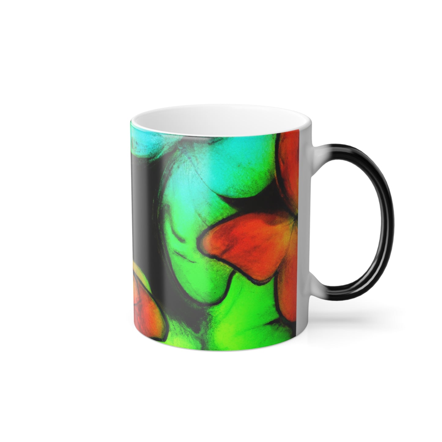 "Illuminated Utopia" Neon Butterflies 11oz Color Morphing Mug