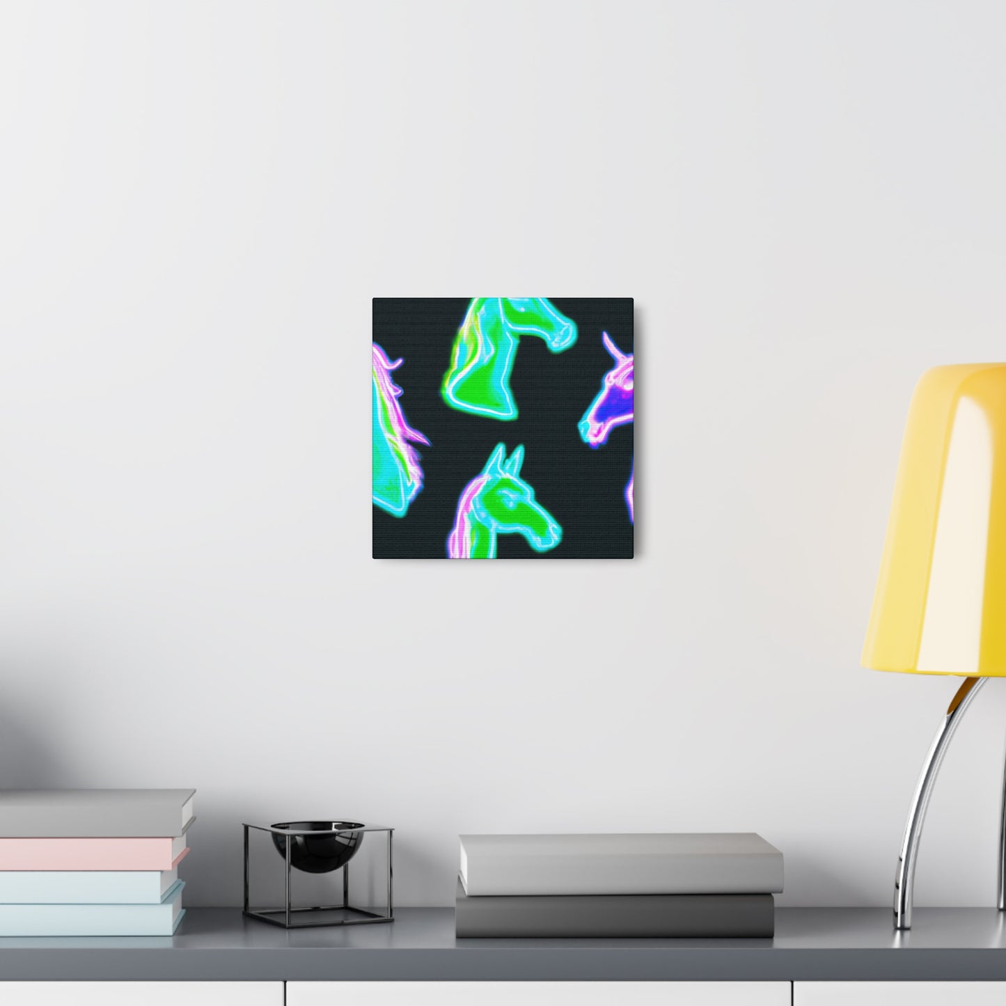 Vivid Nocturnal Unicorns. NEON Unicorns Art Canvas