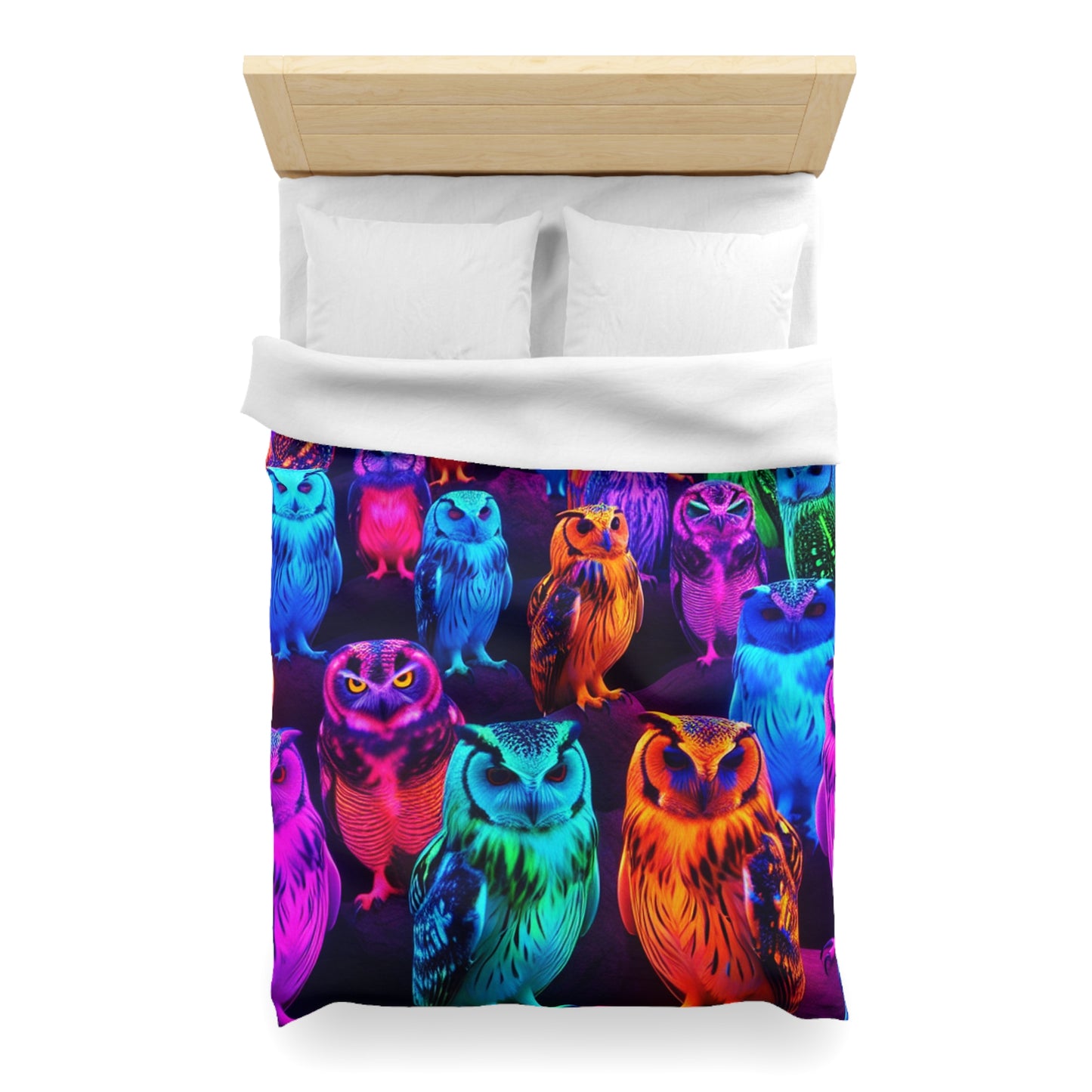 Giovanni di Guido - NEON Owls Microfiber Duvet Cover
