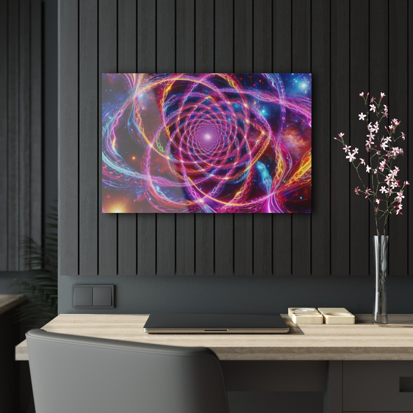 Infinite Glitter Galaxy. Trippy infity Pattern 1/4" Glossy Acrylic Art