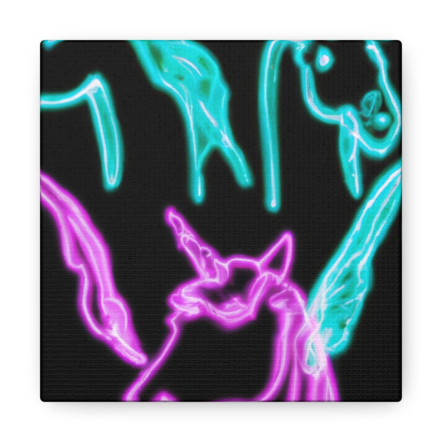 'Neon Unicorn Pod' NEON Unicorns Art Canvas