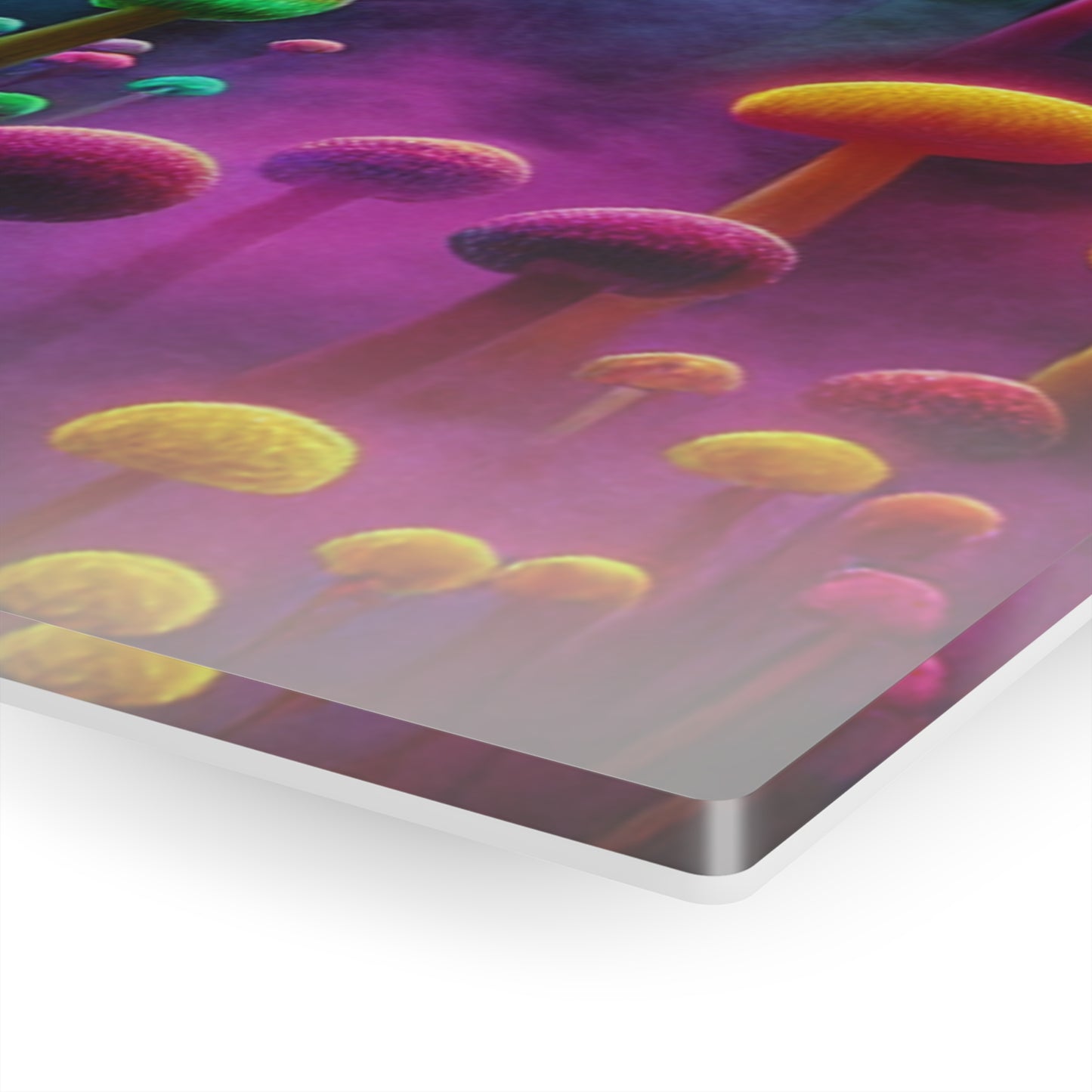 Neon Fungal Fusion. Mushrooms 1/4" Glossy Acrylic Art
