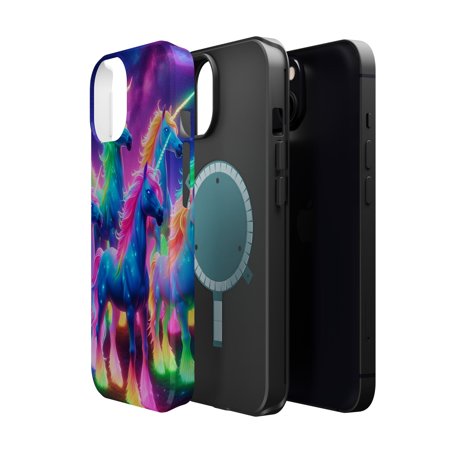 Neon Unicorn Congregation Neon Unicorns Premium Art Magsafe Magnet Tough IPhone 13 14 15 Pro Plus Max and Mini in Matte and Glossy Phone cases