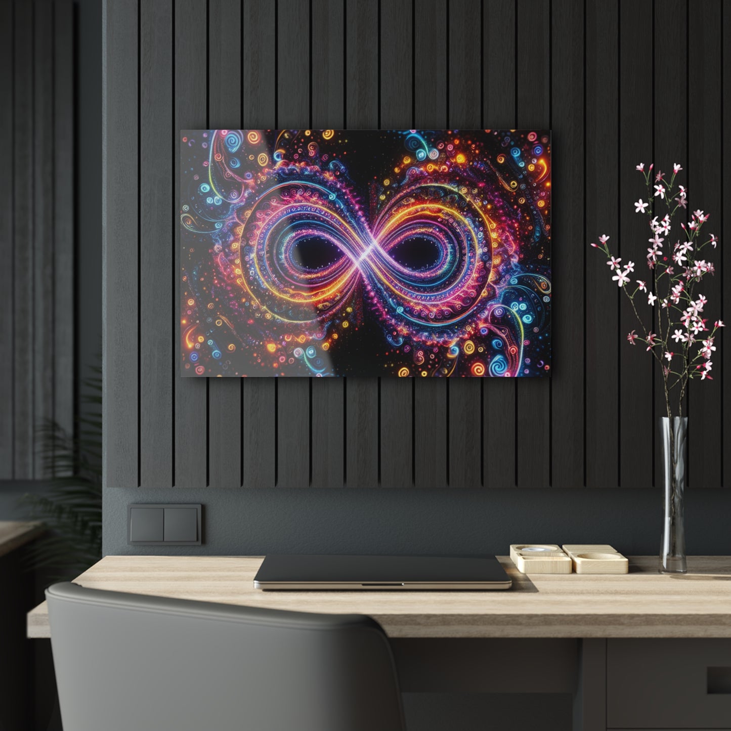 Galactic Luminosity Fractalization Trippy infity Pattern 1/4" Glossy Acrylic Art