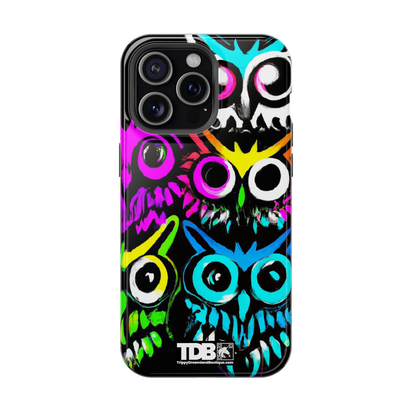 TDB iPhone Magnetic Tough Case - Psychedelic Rave Owl Design