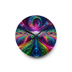 "Viva Vortex" Infinity Patterns Art Acrylic Clock