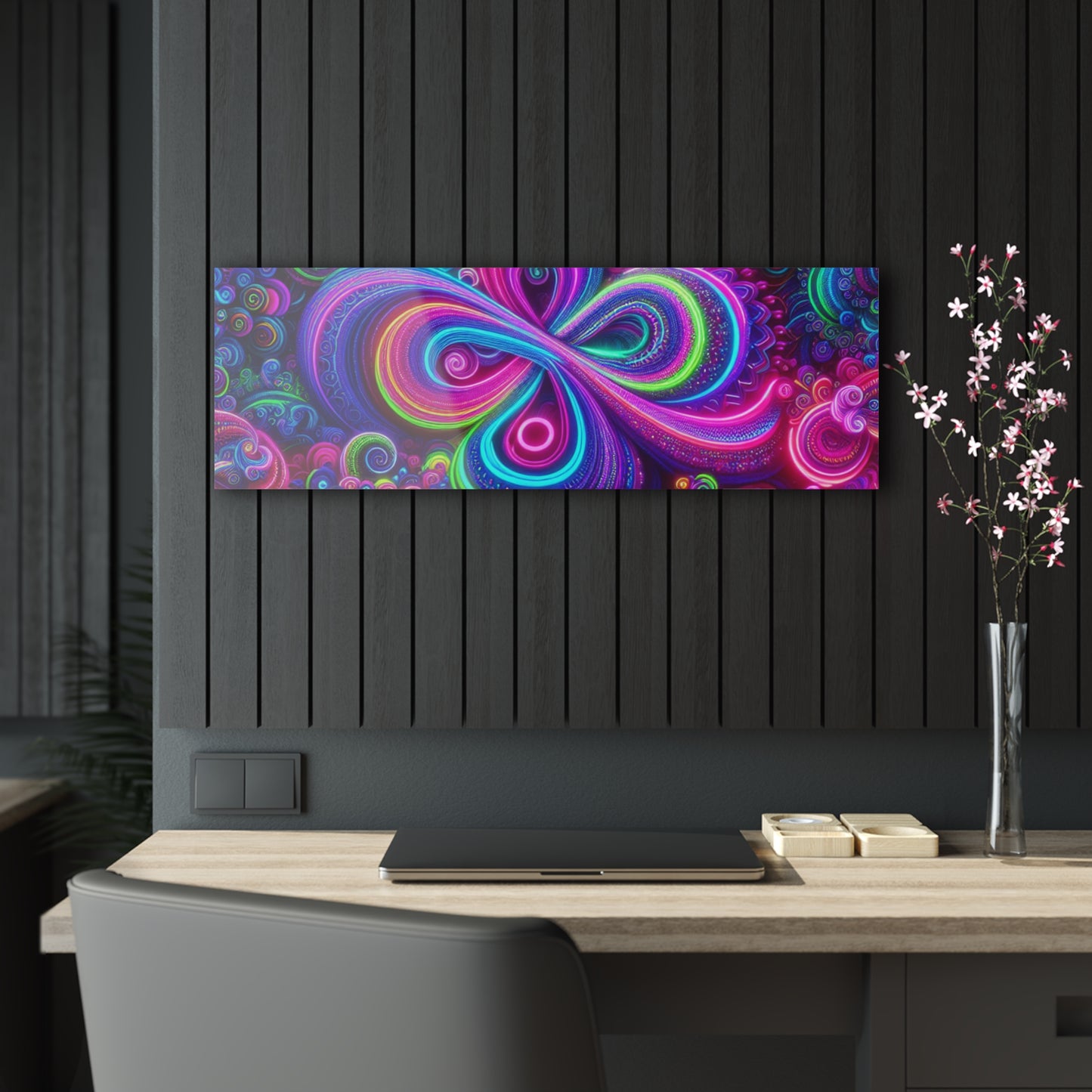Cosmic Swirlery. Trippy infity Pattern 1/4" Glossy Acrylic Art