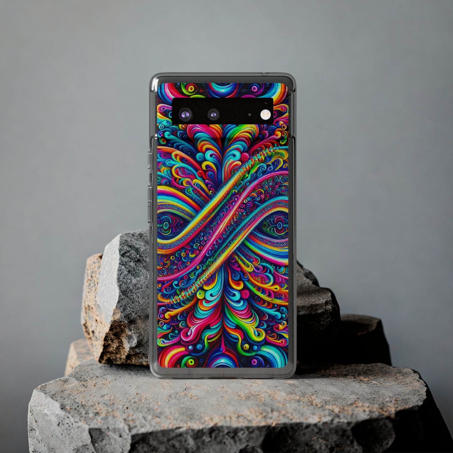 'Infinite Neon Illusion' Infinity Patterns Art Polycarbonate Phone Case