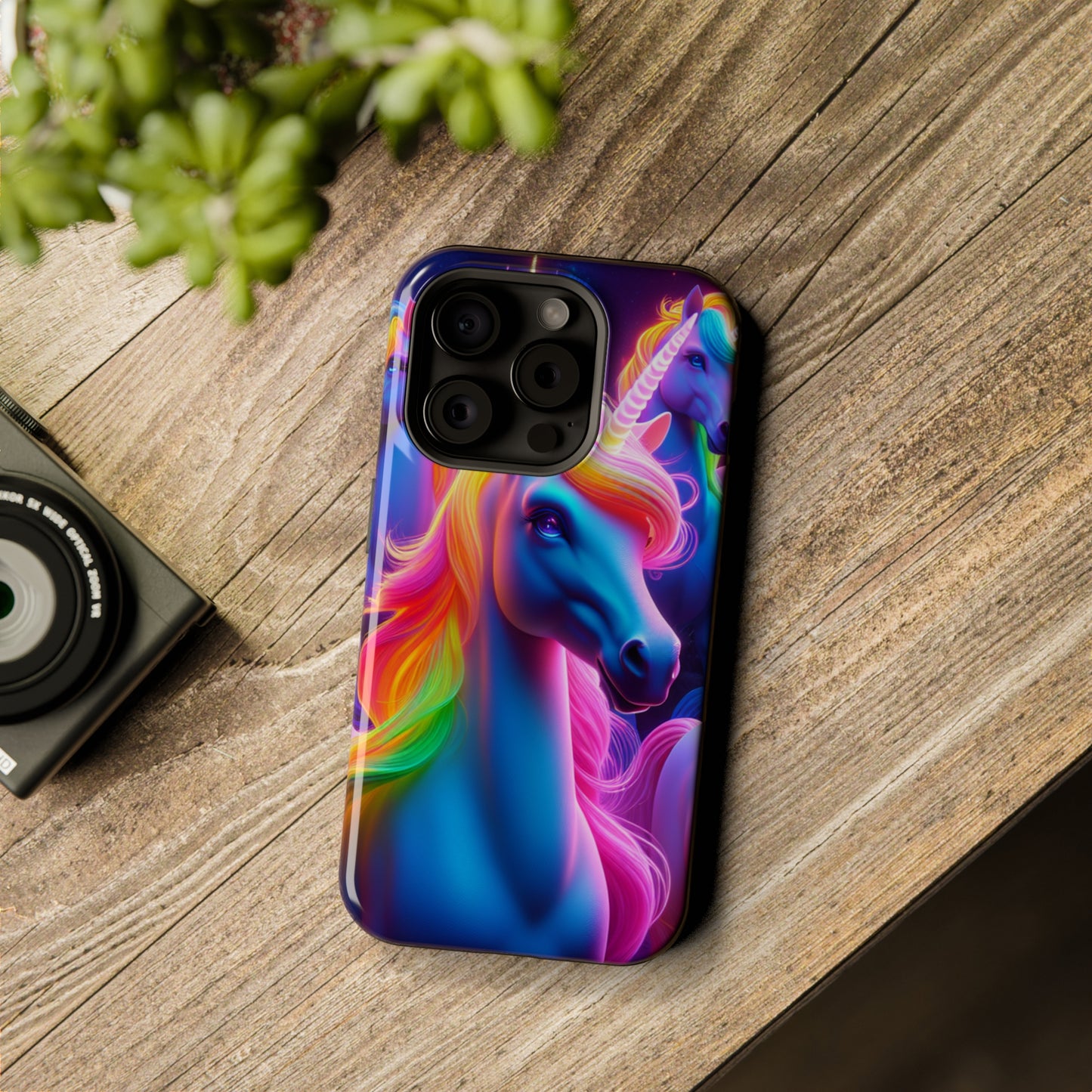 Neon Nighthorn Pride Neon Unicorns Premium Art Magsafe Magnet Tough IPhone 13 14 15 Pro Plus Max and Mini in Matte and Glossy Phone cases