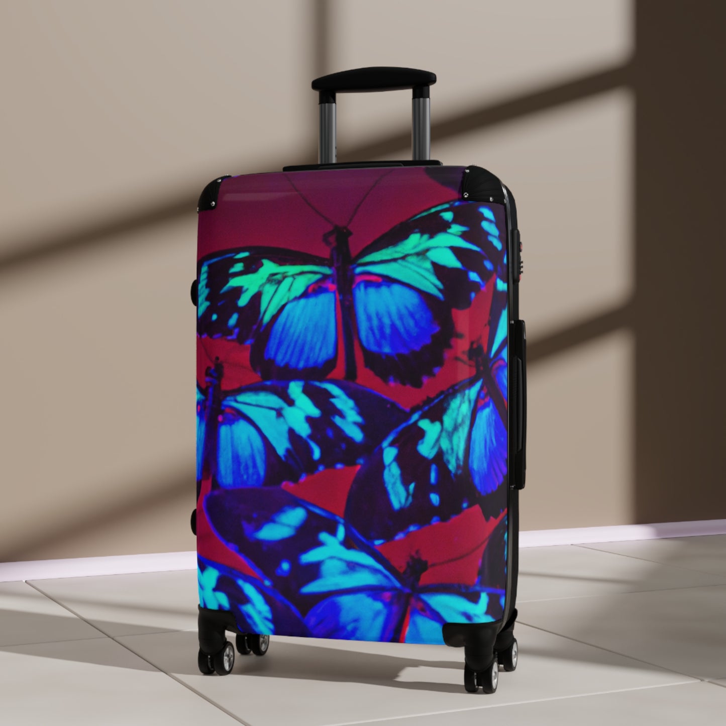 Neon Blooms. - Neon Butterflies Suitcase